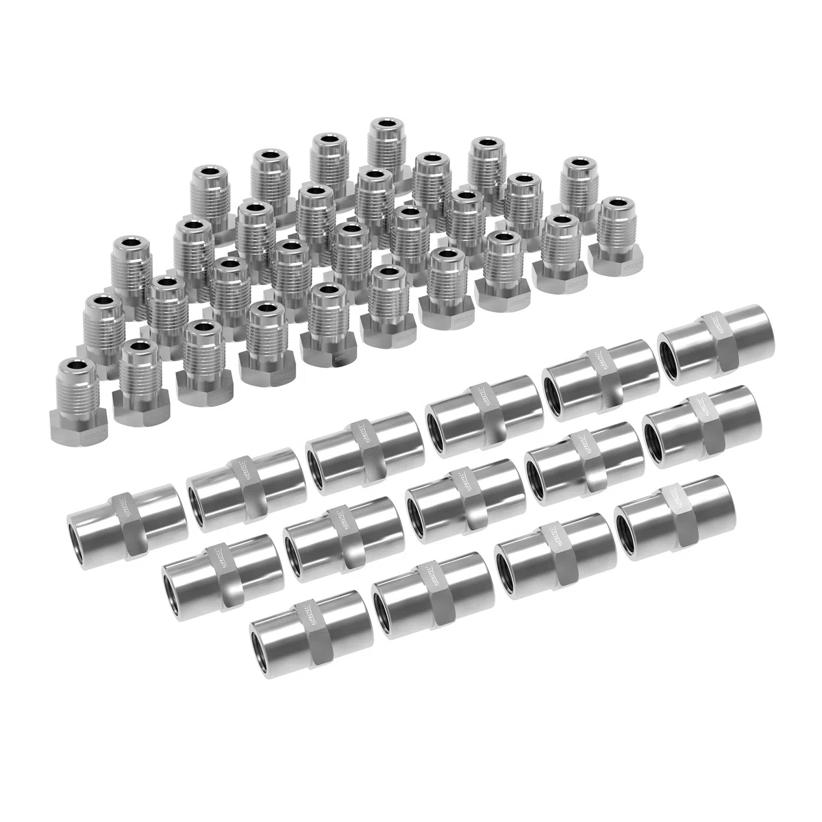 AUPROTEC 10m Tubo de Freno Ø 4,75 mm Cobre-Níquel Kit + 30 uniones roscadas + 15 Conectores M10 x 1 DIN 74 234 Juego de Tubos de Cuproníquel y Accesorios de Frenos para DIN Flare F