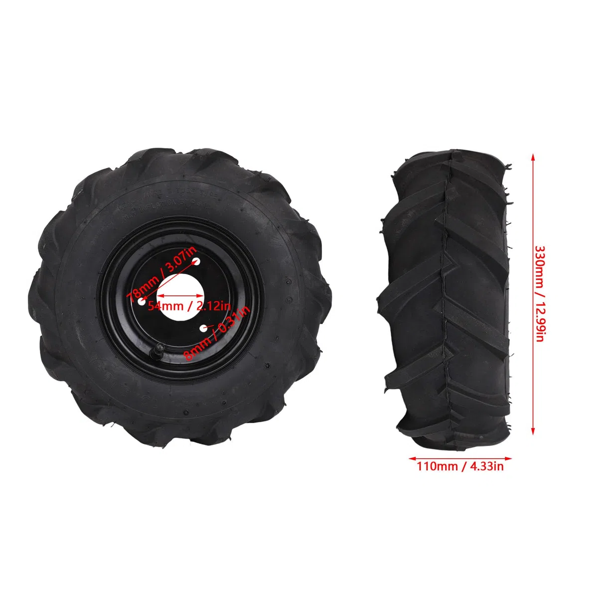SIXRUN Conjunto de Neumáticos para Kart de 13 X 5.00-6, ATV, Cuatriciclo, Todoterreno, Minimoto con Excelente Agarre y Construcción Robusta.