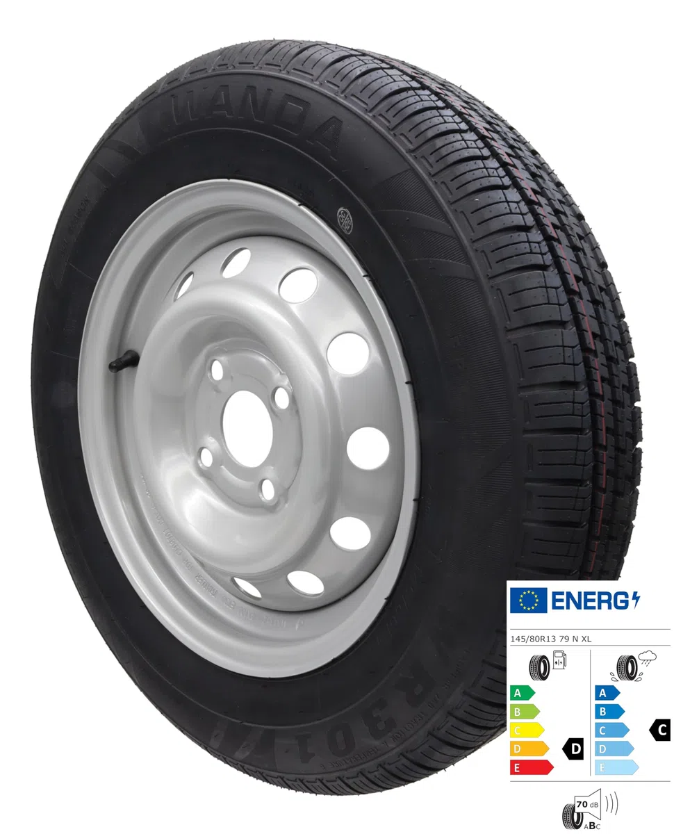 Rueda completa 145/80R13 79N 4x100, rueda de remolque para coche, llanta 4Jx13, neumático 145 80 R 13, rueda de remolque
