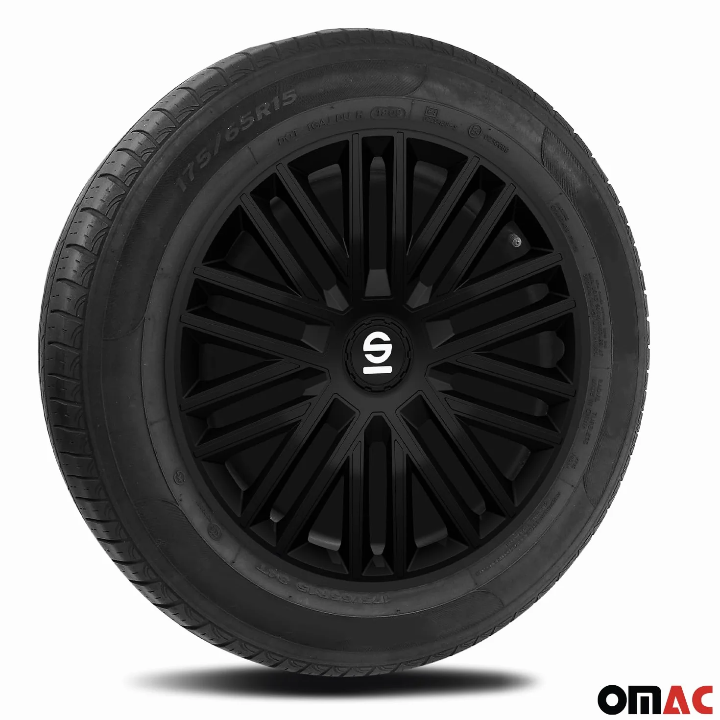 SPARCO Tapacubos 16" pulgada Kit negro Embelecedores De Rueda Juego de tapacubos SPC1685BK