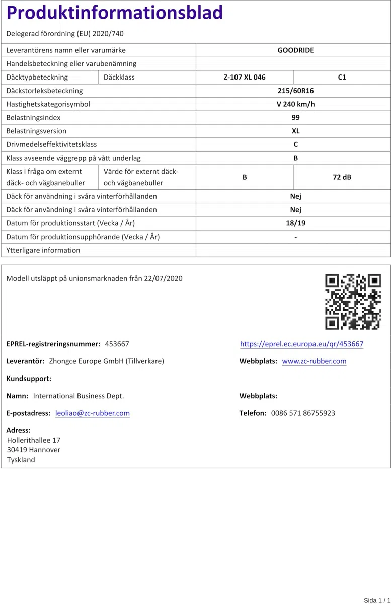 GOODRIDE 215/60 R16 99V Neumáticos de Verano XL Auto Compatible con VW Passat B8 Variant 3G5, CB5 T-Roc A11, D11 Transporter T4 Bus 70B, 70C, 7DB, 7DK, 70J, 70K, 7DC, 7DJ, OPEL