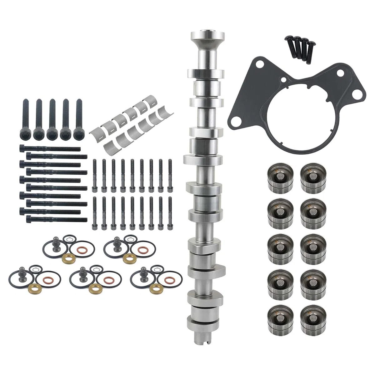 Árbol de levas + Kit de cojinete de leva compatible con Transp0rter V T5 2.5 TDI AXD AXE BAC BLK 038103673A 038103714G