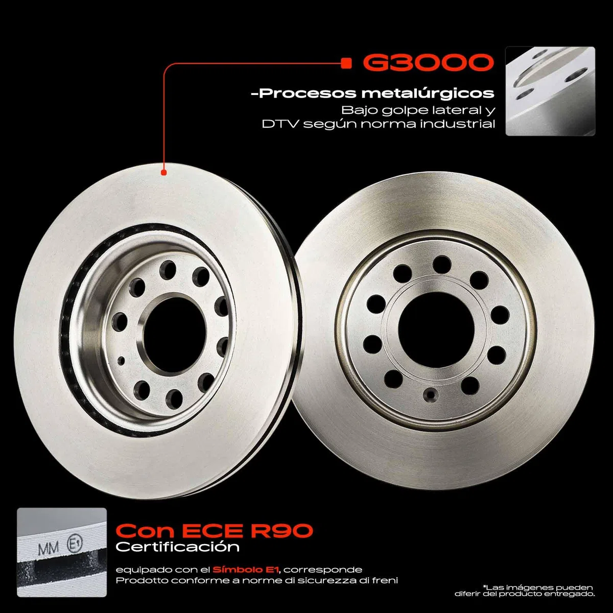 Frankberg Juego de frenos Incluido. 2x Discos de freno + 4x Pastillas de freno Delantero Compatible con A3 8P1 Leon 1P1 A3 Sportback 8PA Golf Plus 521 5M1 Yeti 5L Replace# JZW698151,1K0615301AC