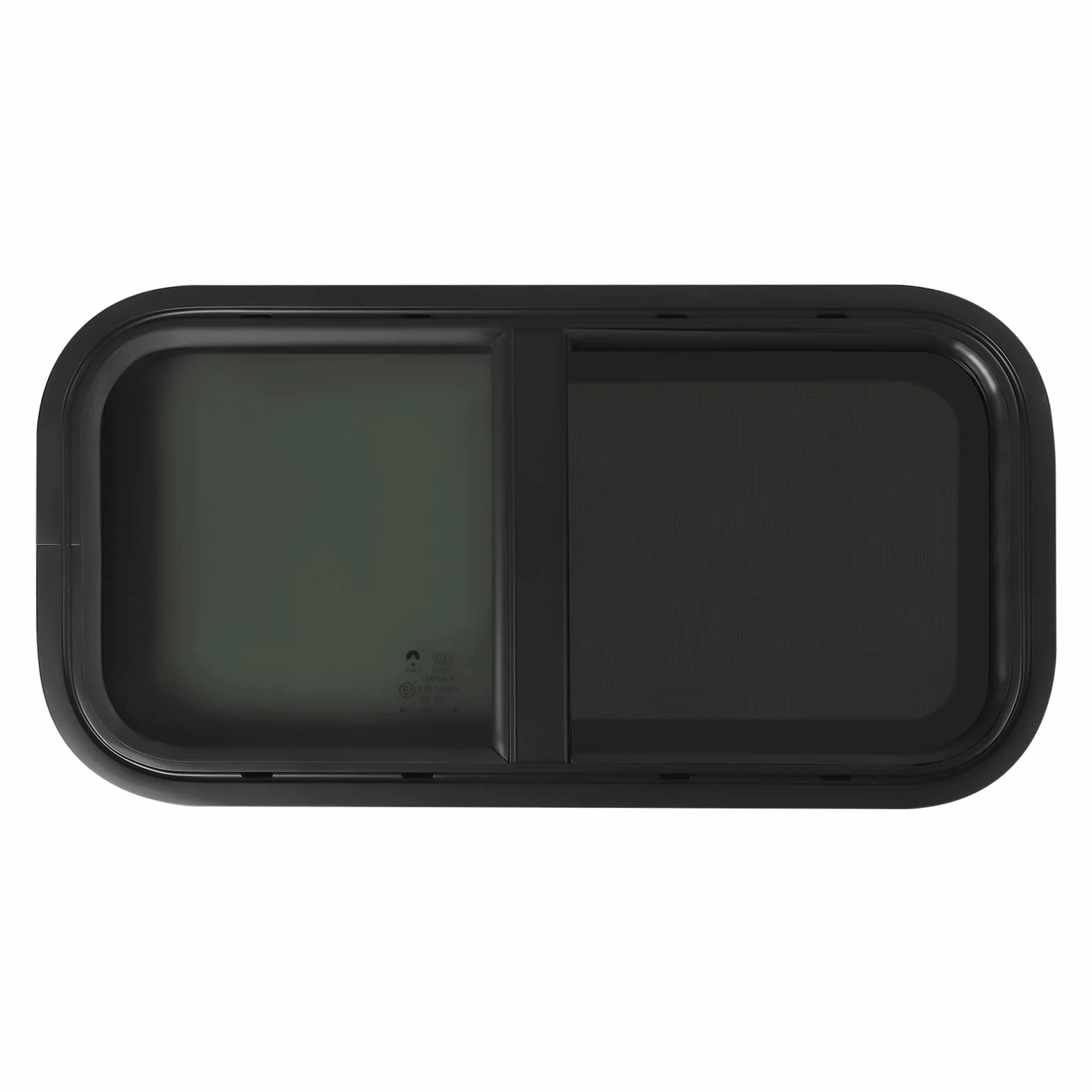 Ventana Corredera De Caravana, Ventana De Camper Con Anillo De Fijación, Para Caravanas, Remolques, Pickups (600 X 300 Mm), Color Negro, Material De Aluminio Y Vidrio Templado