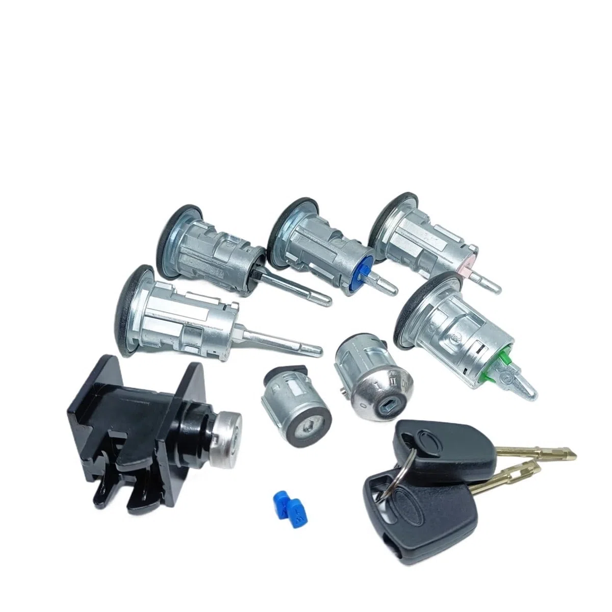 AL116 2T1AV22050AD JUEGO DE BLOQUEO COMPLETO INTERRUPTOR DE ENCENDIDO CERRADURA DE PUERTA IZQUIERDA DERECHA CERRADURA DE MALETERO Apto for FORD TRANSIT CONNECT 2002-2013 8PCS