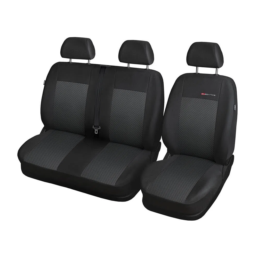 Mossa Fundas de Asientos adecuadas para Renault Trafic II Furgoneta, Bus (2001-2014) Solo Asientos Delanteros - 1+2 - E3
