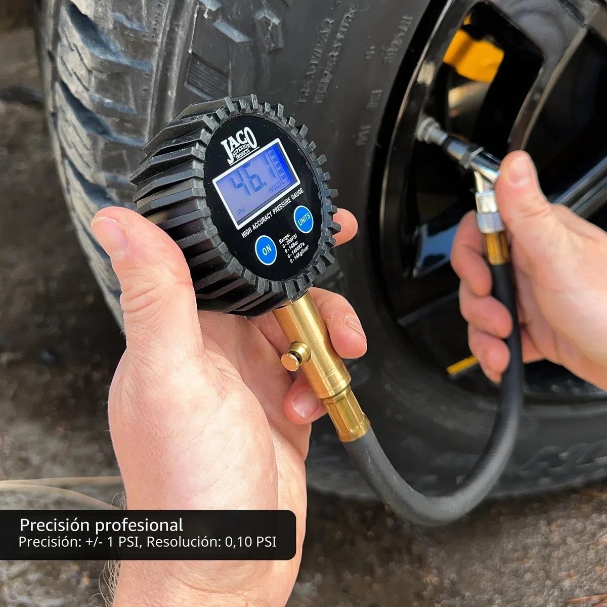 JACO ElitePro Medidor de presión digital de neumáticos - precisión profesional - 200 PSI