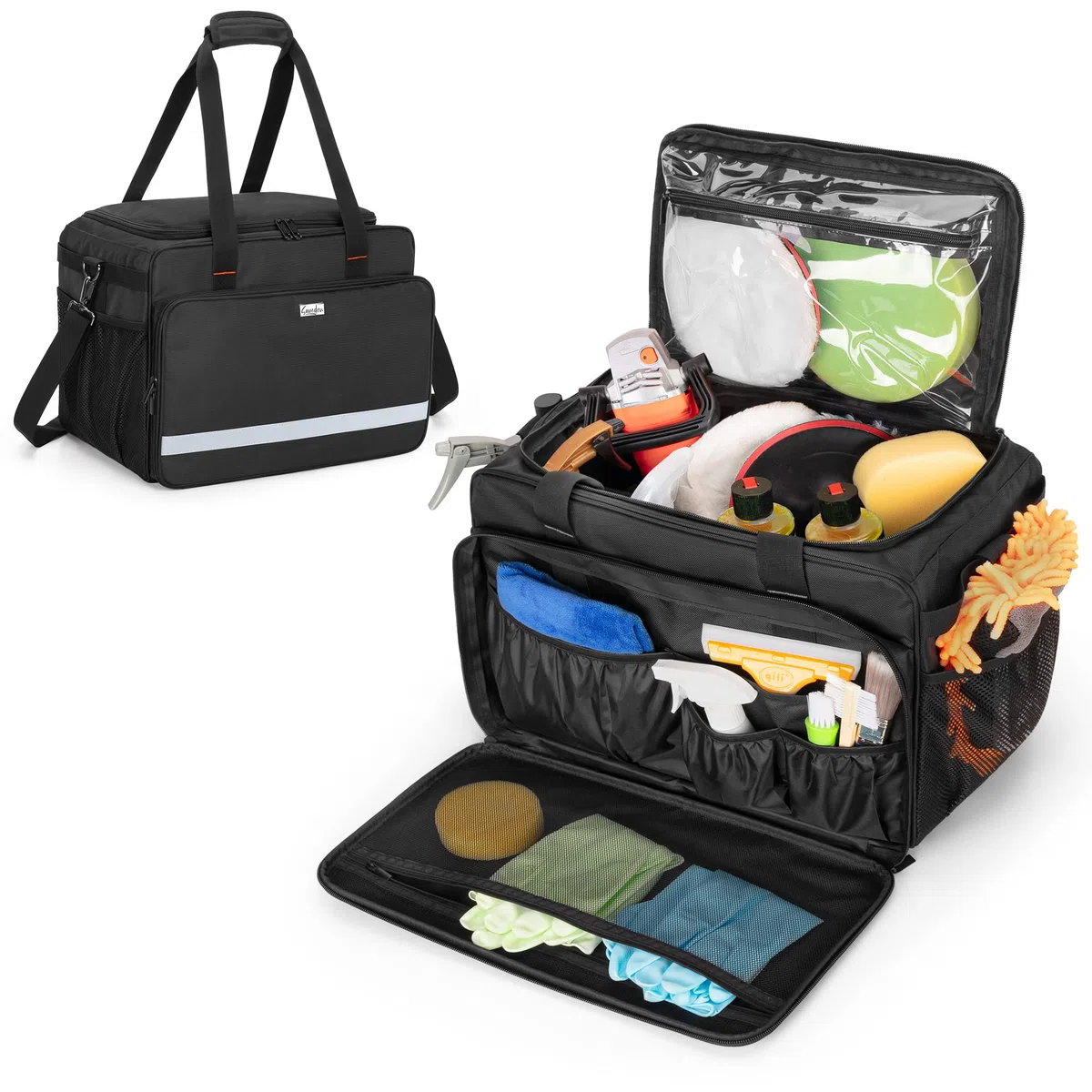 samdew Bolsa de Detalles Grande, Organizador de Detalles para Almacenamiento de Suministros de Detallado Automático, Caddy de Limpieza de Coches para Herramientas de Lavado de Vehículos, Solo Bolsa