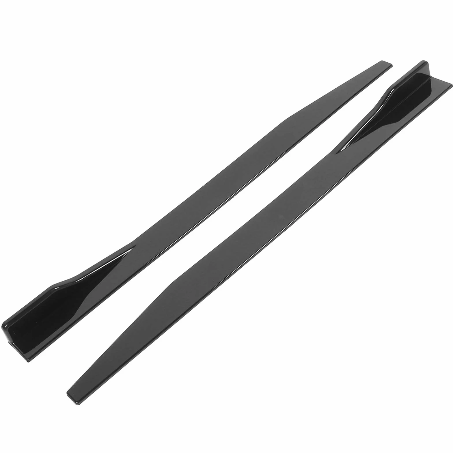 Difusor de Aletas de Labios Divisores de Falda Lateral de Coche, 120 Cm/47,2 Pulgadas, Negro Brillante, Universal, Paquete de 2,