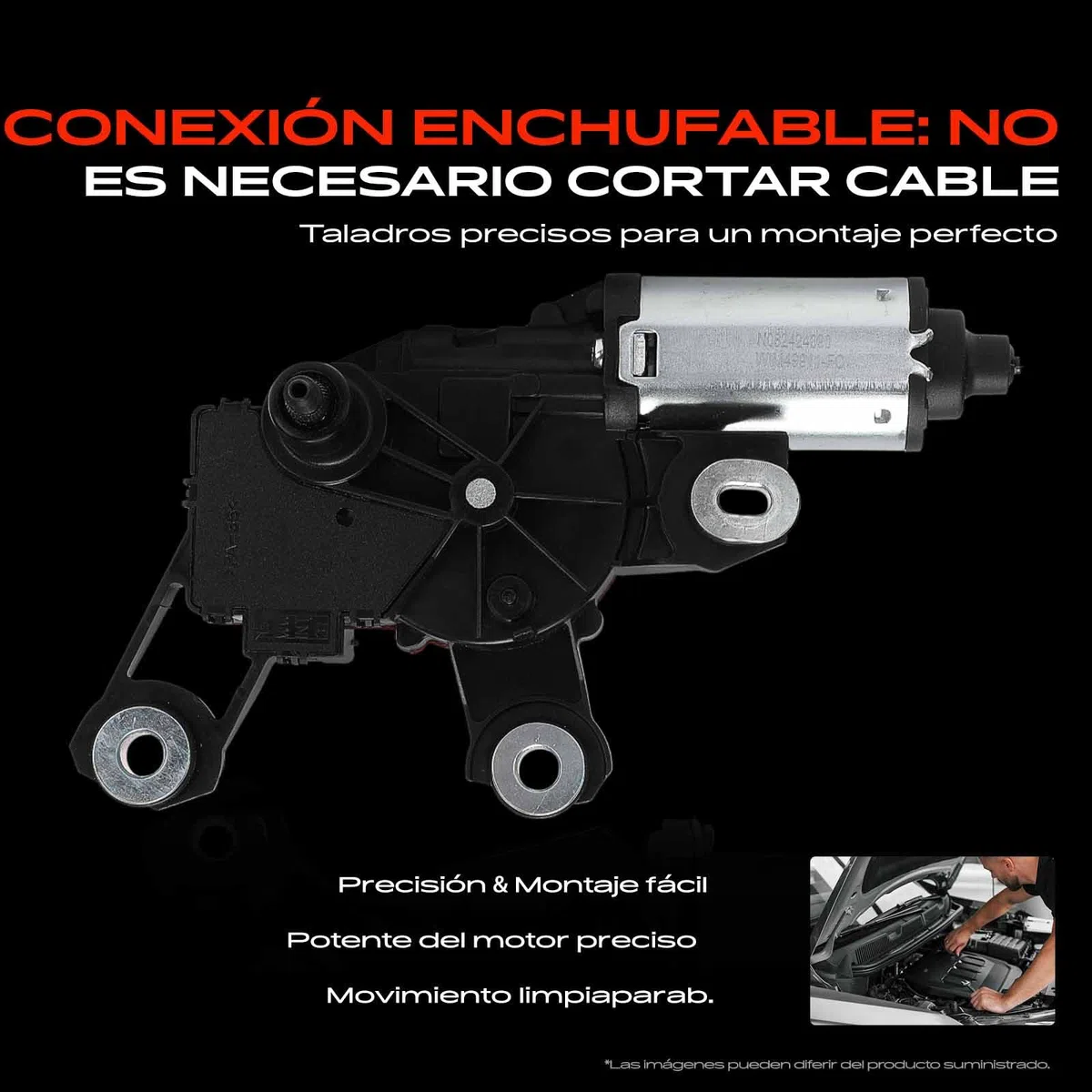 Frankberg Motor del limpiaparabrisas 4-Polos Trasera Compatible con A1 8X1 8XK A1 Sportback 8XA 8XF A6 Avant 4G5 4GD Q3 8UB 8UG Replace# 4G9955711A