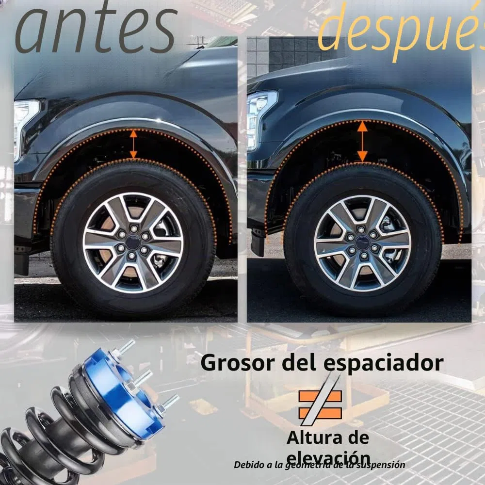 JINGLING Kits de elevación de espaciadores de suspensión delantera de 32 mm para Hilux Vigo 2004-2019 Adaptador de elevación Amortiguadores Muelles de puntal 2 piezas (delantero)