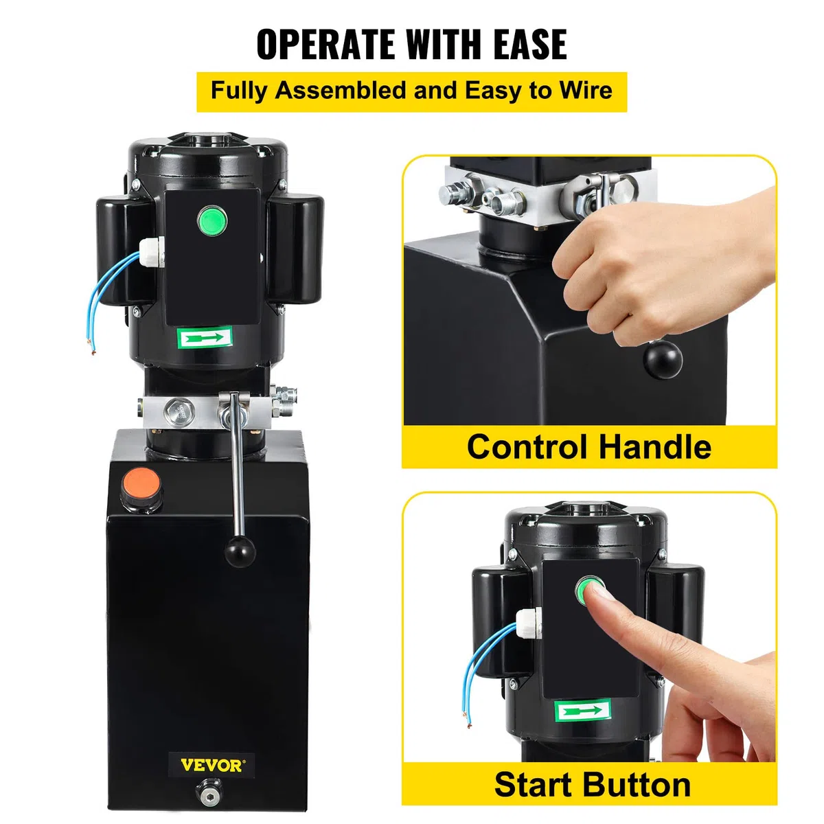 VEVOR Bomba Hidráulica de 14L, Bomba Hidráulica Remolque Tanque 220V, Cilindro Hidráulico para Elevador de Tijera, Bomba Hidráulica para Remolque Volquete, Camión Elevador, Señales de Tráfico