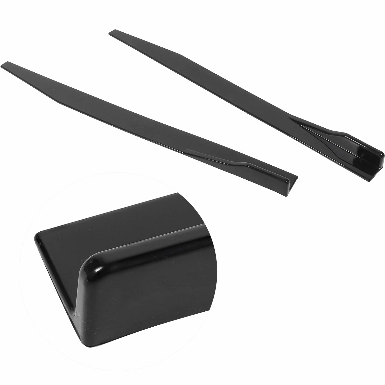 Ejoyous Alerón de alas para coche, 2 unidades de faldones laterales para coche, 120 cm, universal, para coche, color negro brillante, Ejoyous785amse14r