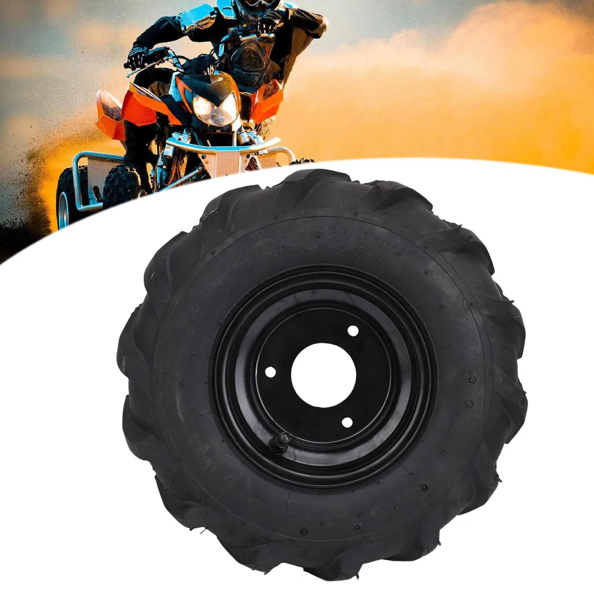 SIXRUN Conjunto de Neumáticos para Kart de 13 X 5.00-6, ATV, Cuatriciclo, Todoterreno, Minimoto con Excelente Agarre y Construcción Robusta.