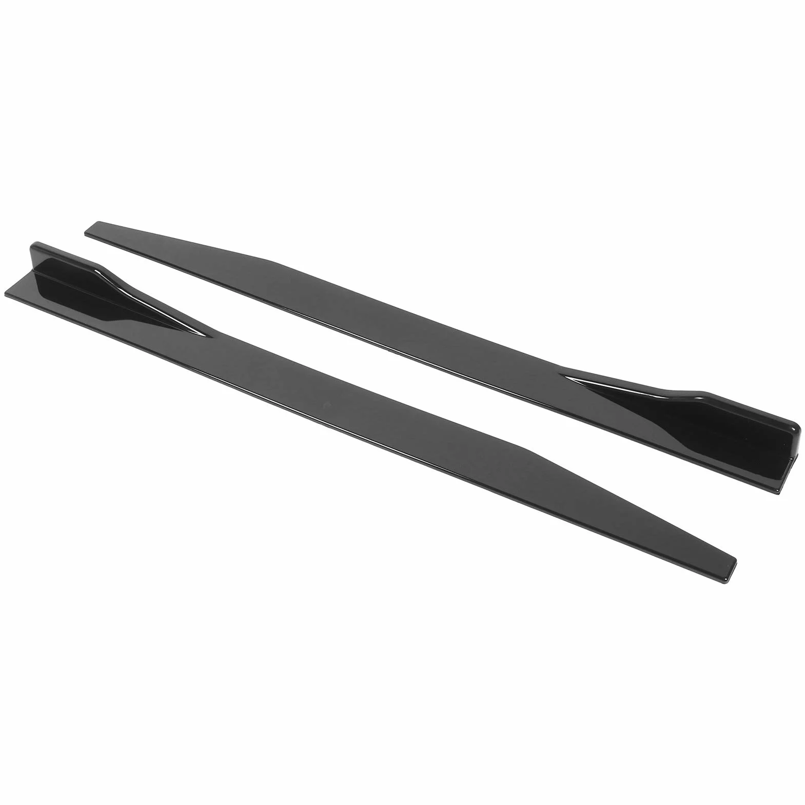 Faldón Lateral para Automóvil, 2 Piezas Separador de Faldón Lateral para Automóvil Difusor de Alas de Labios Universal 120 Cm / 47,2 Pulgadas Negro Brillante
