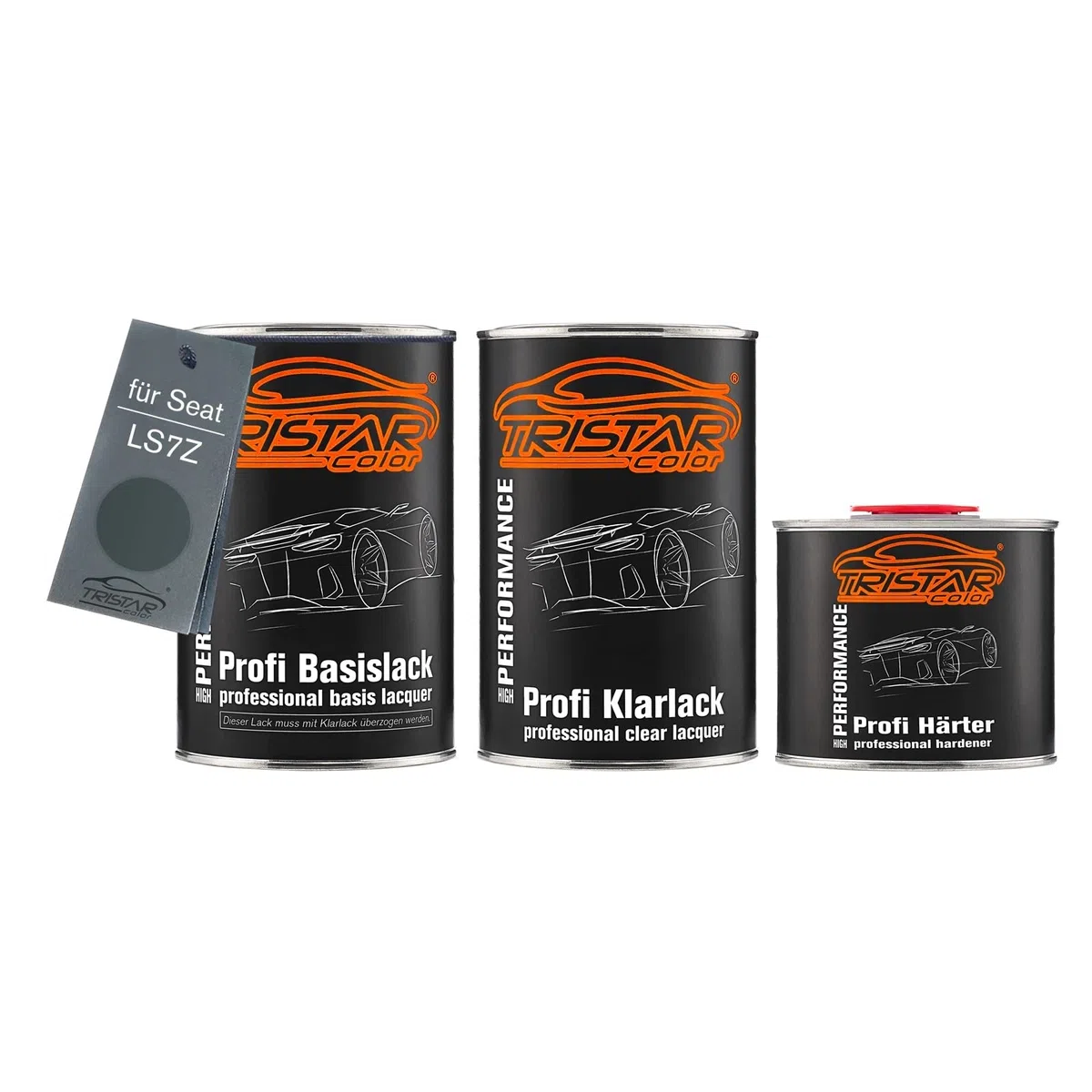 TRISTARcolor Pintura automotriz Set bote listo para pulverizar para Seat LS7Z Gris Zenit Perl/Gris Zen. Perl Pintura base + pintura transparente de 2 componentes 2,5 l