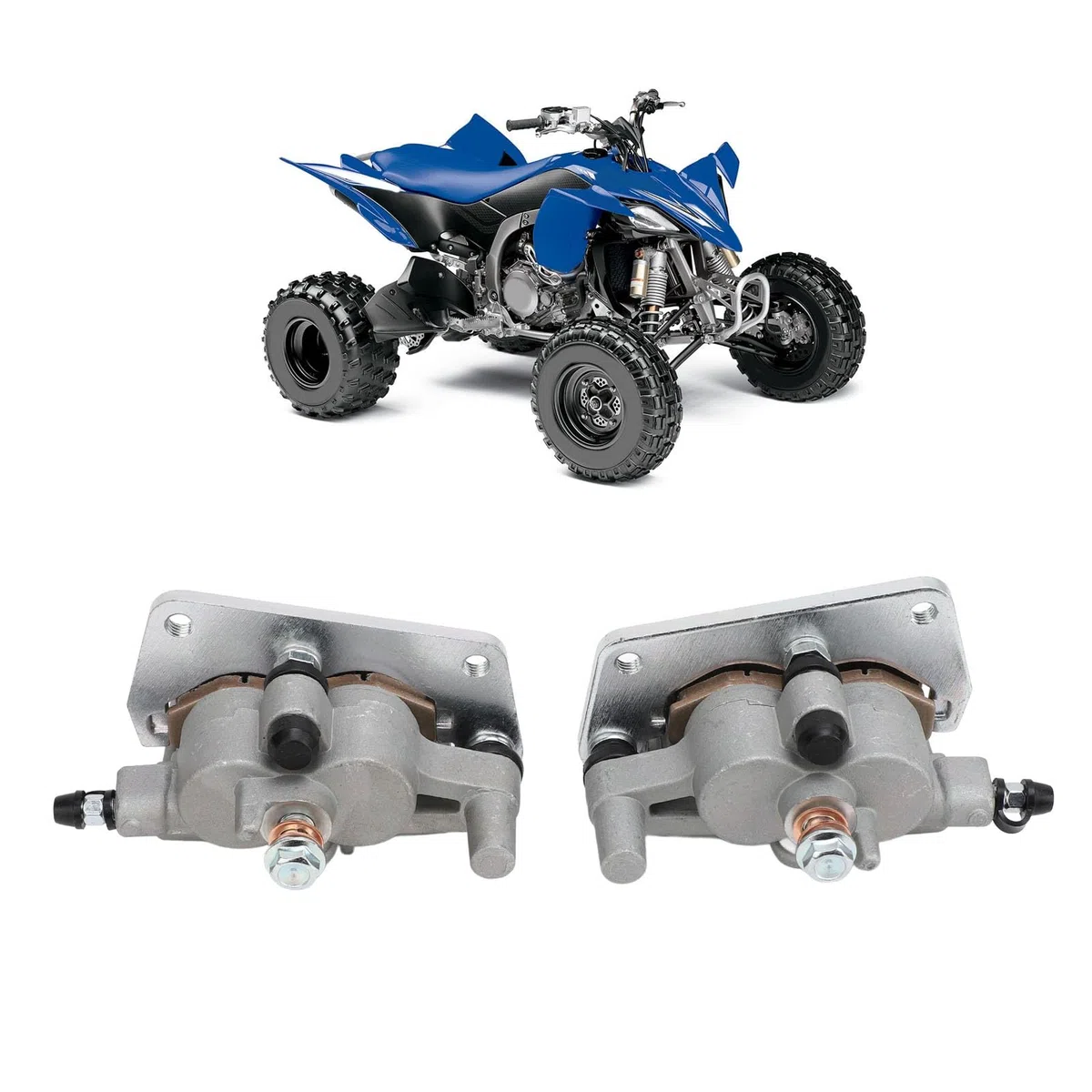 Pinzas de Freno ATV, 2 Pinzas de Freno Delantero con Pastillas de Izquierda Derecha Seguridad Mejorada 2580T 01 0 para YFZ450 YFZ450R YFZ450X 2004-2020