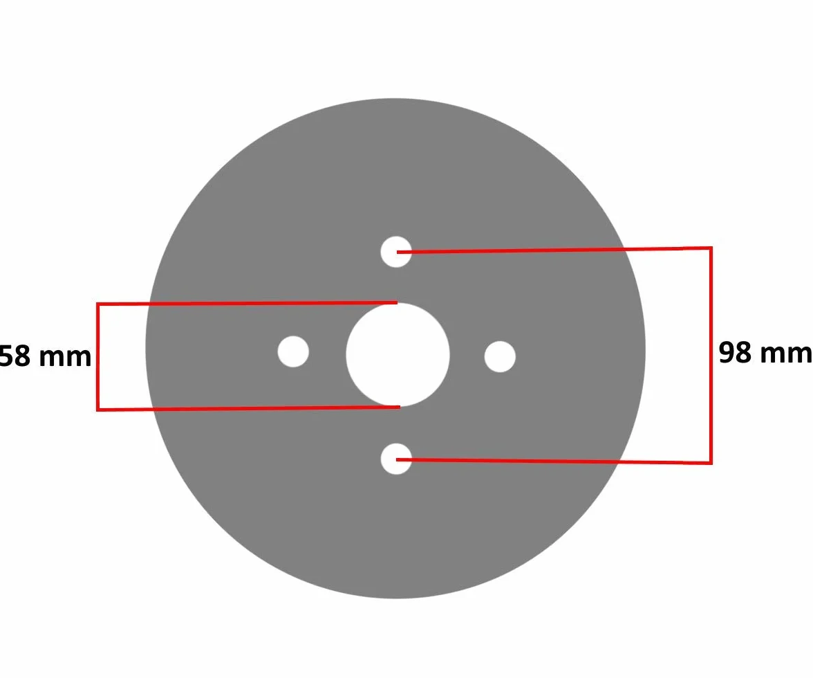 ECOVELO Compatible con par de 2 llantas de 10", Attacco Fiat (58 x 98 mm) para ruedas de carro remolque APÉNDICE para neumáticos de 4.00/4.50-10 CGATFI12