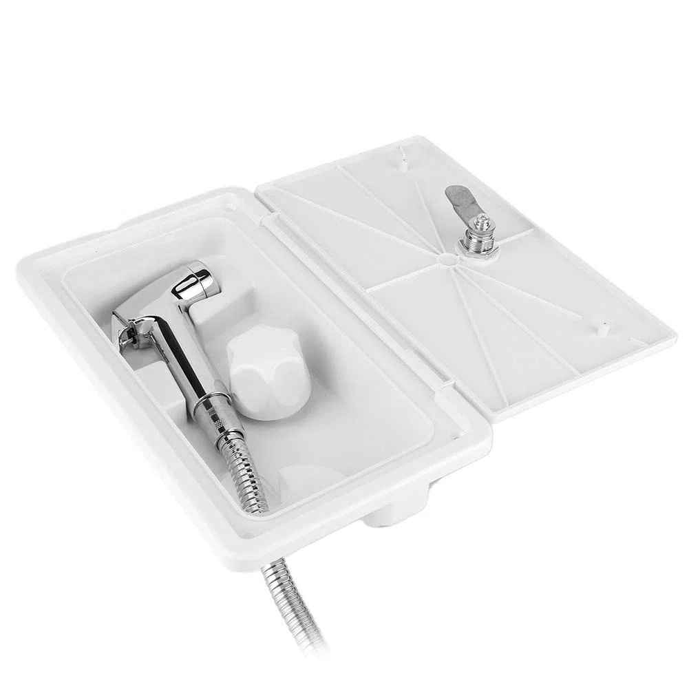 Akozon RV Kit de ducha al aire libre Cabezal de ducha caliente y fría con 2 llaves para barco marino RV Caravana Accesorios para autocaravana Ducha al aire libre Autocaravana