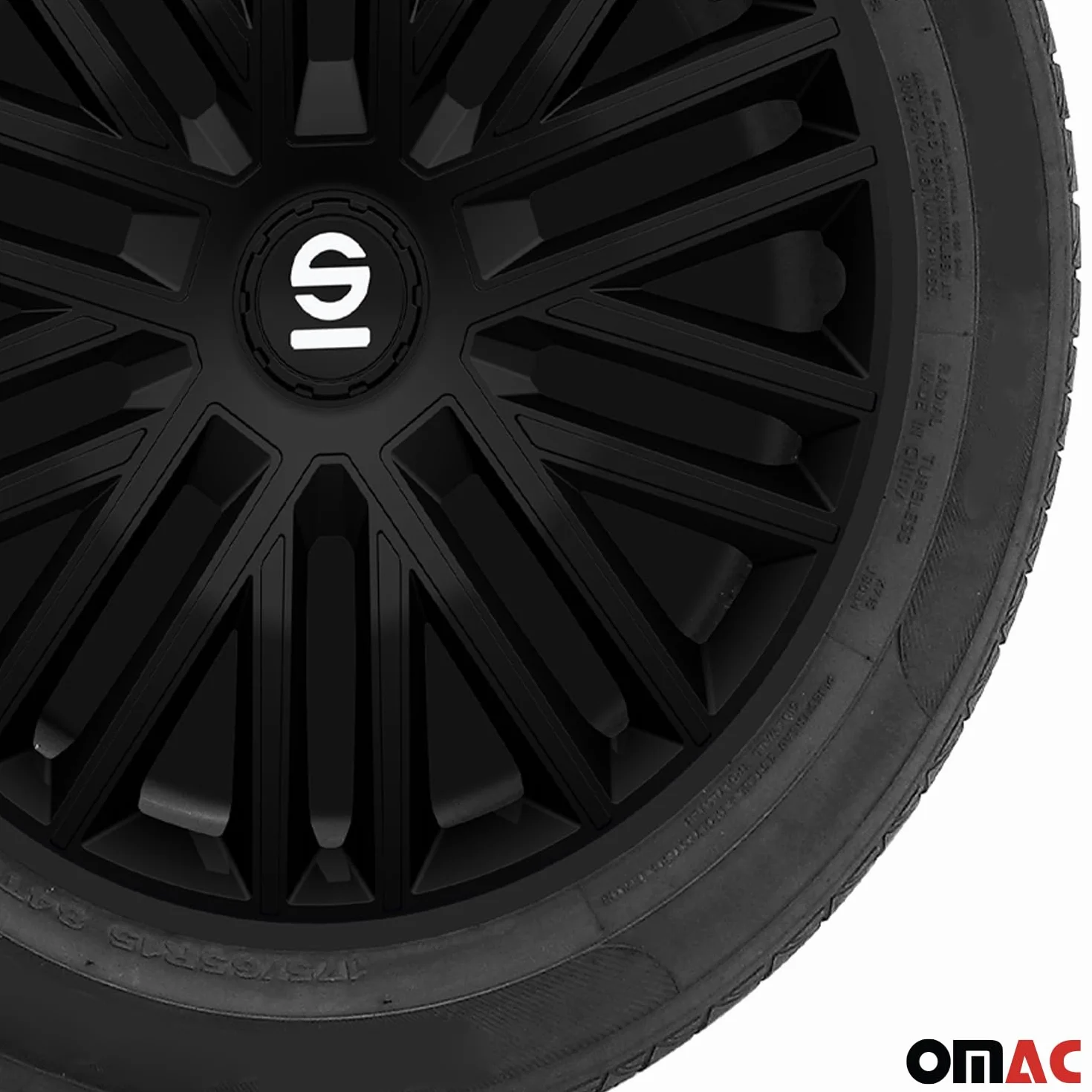 SPARCO Tapacubos 16" pulgada Kit negro Embelecedores De Rueda Juego de tapacubos SPC1685BK