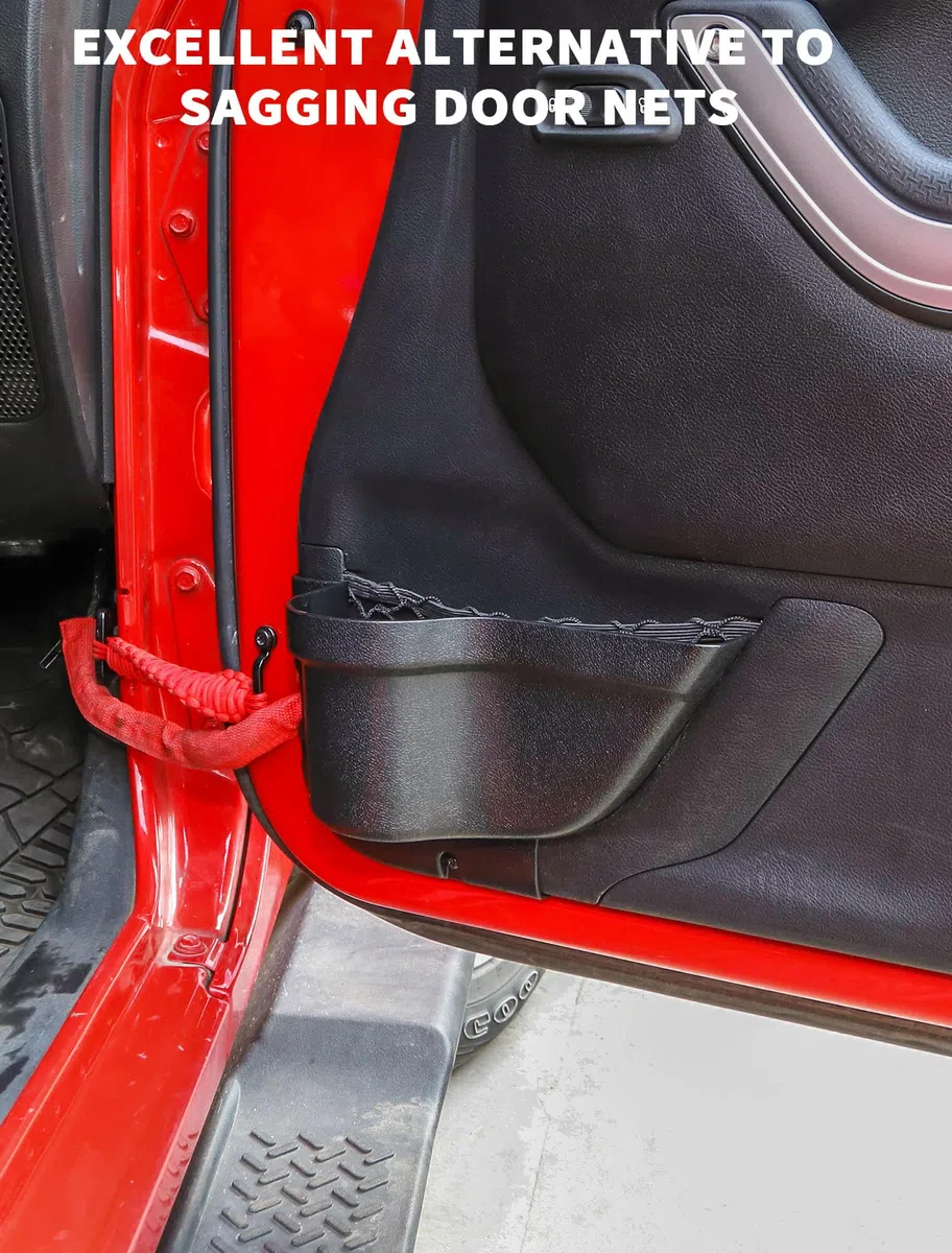 Savadicar DP3 - Bolsillos de Almacenamiento para Puerta Delantera, Caja organizadora de inserción Lateral para Jeep Wrangler JK JKU 2/4 Puertas 2011-2018, Accesorios de expansión de Almacenamiento