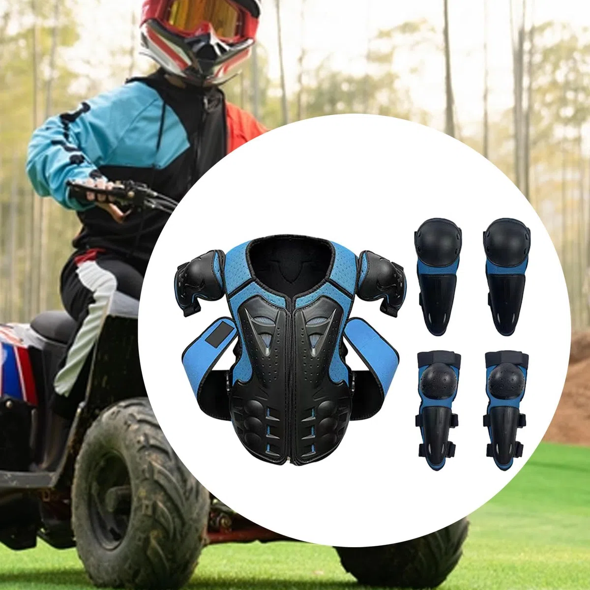 Protección Total para niños, Traje de para Motocicleta, Equipo Protector Transpirable, Resistente a Impactos, Adecuado para Motocross, Ciclismo y Deportes al Aire Libre.