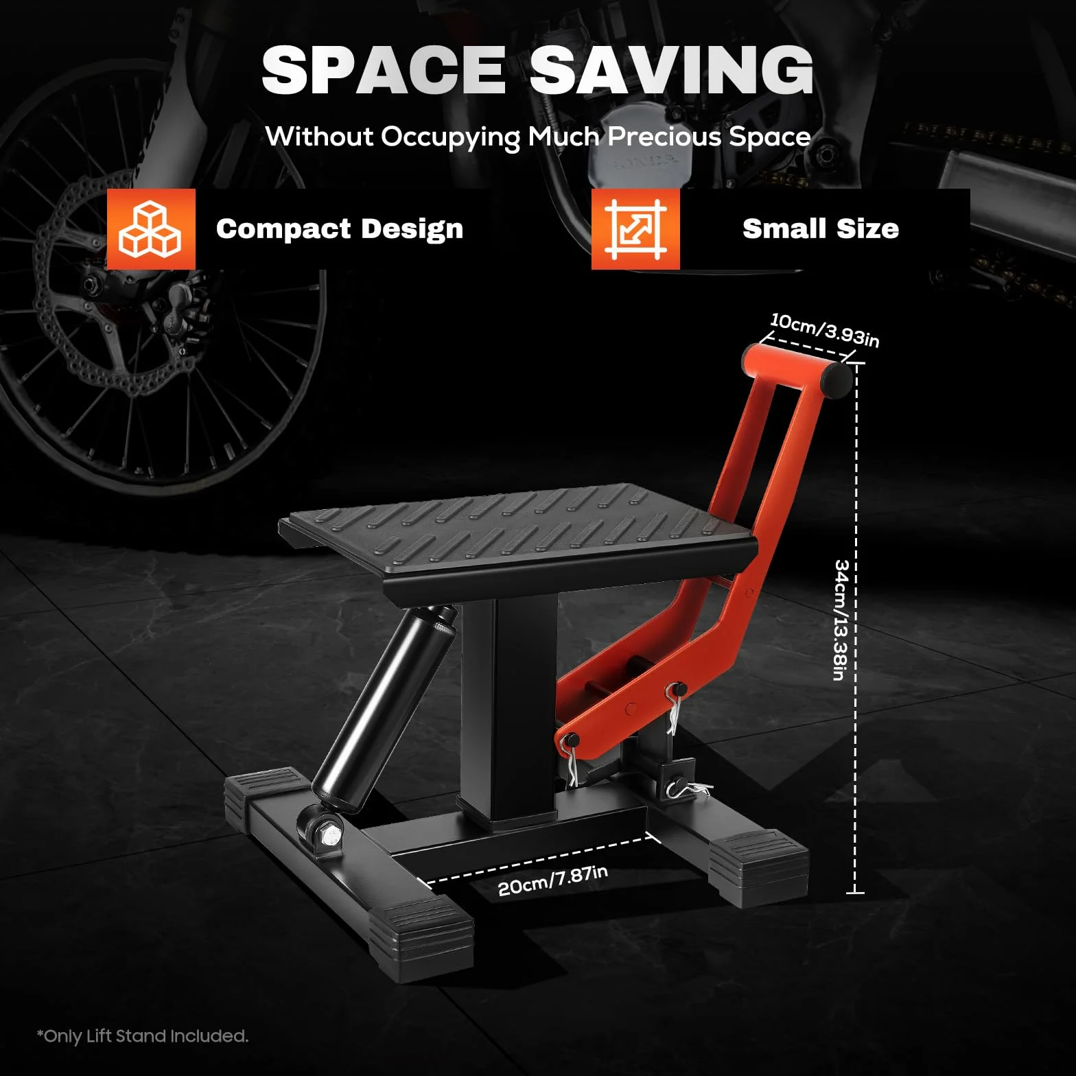 Soporte hidráulico para motocicleta de hasta 400 kg, altura ajustable de 25 a 40 cm, soporte de motor para el mantenimiento de motocicletas