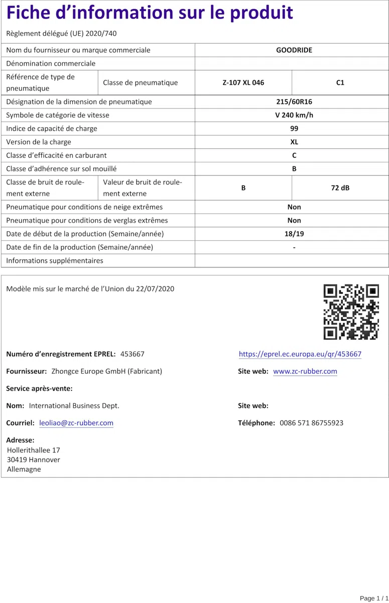 GOODRIDE 215/60 R16 99V Neumáticos de Verano XL Auto Compatible con VW Passat B8 Variant 3G5, CB5 T-Roc A11, D11 Transporter T4 Bus 70B, 70C, 7DB, 7DK, 70J, 70K, 7DC, 7DJ, OPEL