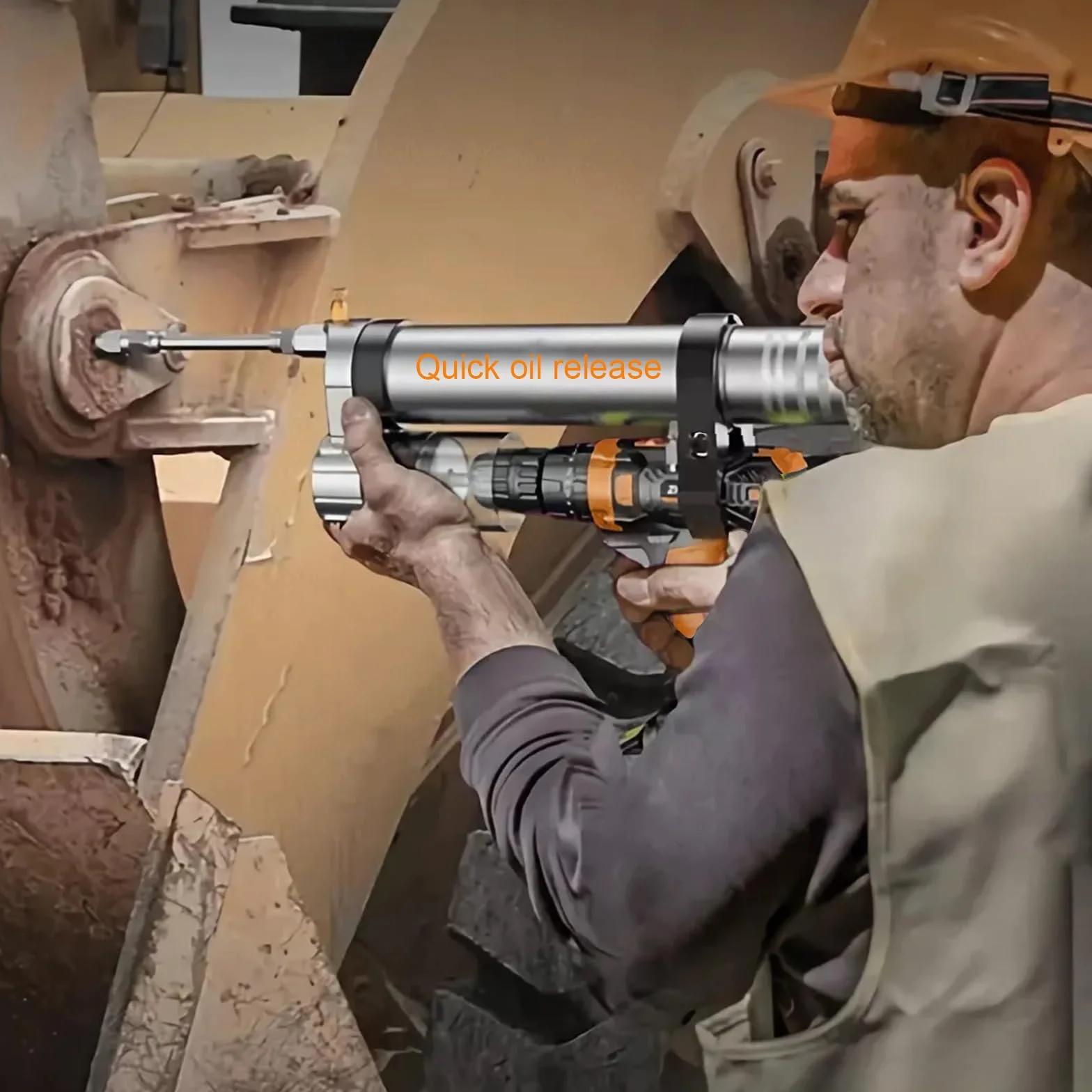 Adaptador de pistola de grasa, convierte herramienta neumática, taladros inalámbricos y controladores de impacto en pistola de grasa eléctrica, cabezal de pistola de conversión universal con acoplador