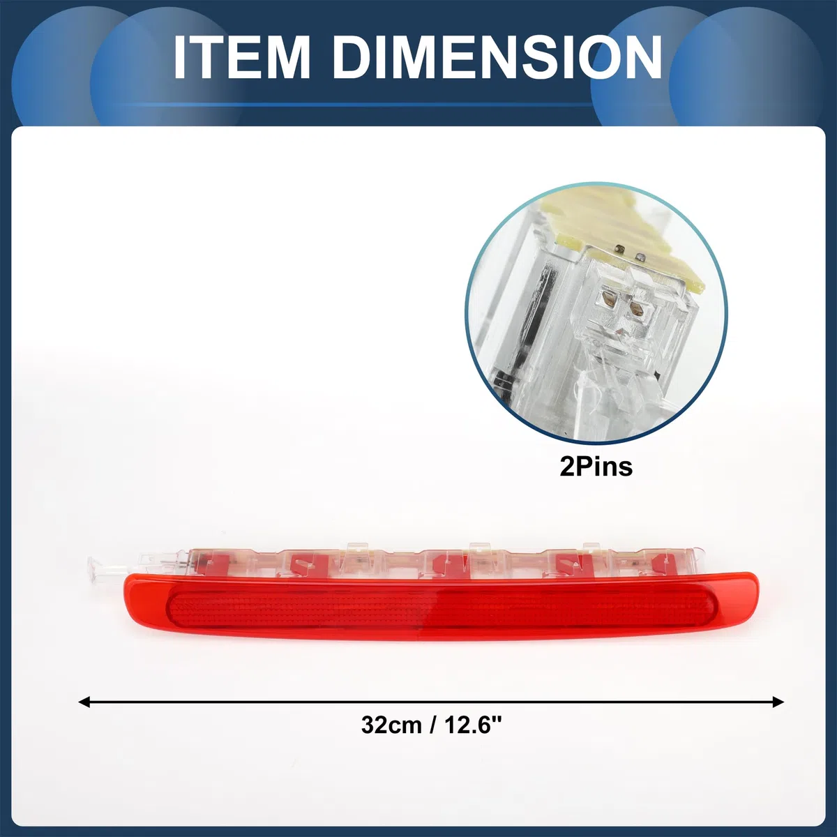 Tercera Luz De Freno Led Para Seat Altea Xl 5P 06-15 1 Pc | Para Seat Altea Freetrack-Type 5P 07-15, Para Seat Altea 5P Facelift 09-15, Rojo, Abs, 32X3Cm, Ip67, 12V, 2 Pines