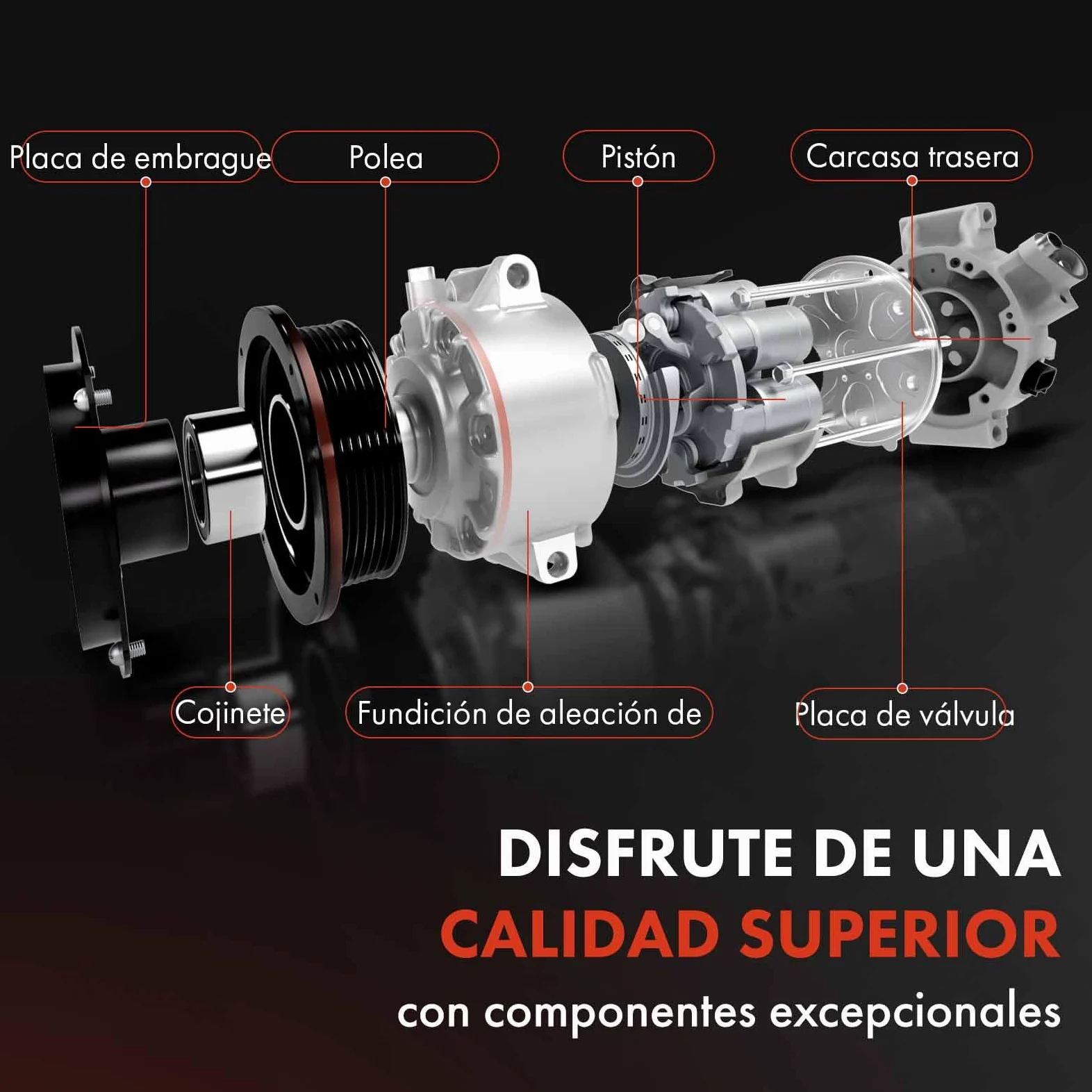 Frankberg Compresor de aire acondicionado Compresor de aire acondicionado con embrague Compatible con 308 (CC/SW) I 3008 Berlingo C4 I/II DS4 DS5 5008 Partner Replace# 9659875580, aceite premezclado