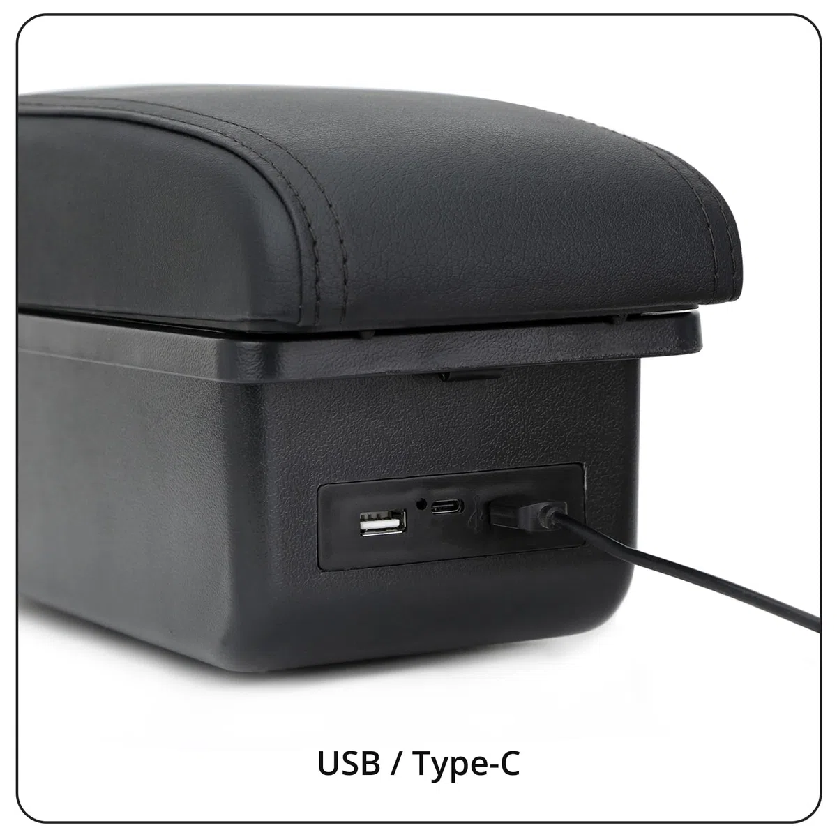 Apoyabrazos Compatible con Peugeot 207 207CC Coche Apoyabrazos Doble Capa Reposabrazos Consola Central Caja de Almacenamiento con 3 puerto USB