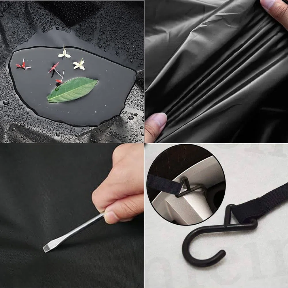 Media Cubierta de Coche Funda de Carrocería Cubierta de Parasol Funda de Nieve Cubierta de Parabrisas Impermeable Resistente a los UV Paño Poliéster 210D con Algodón Delgado (Sedán)
