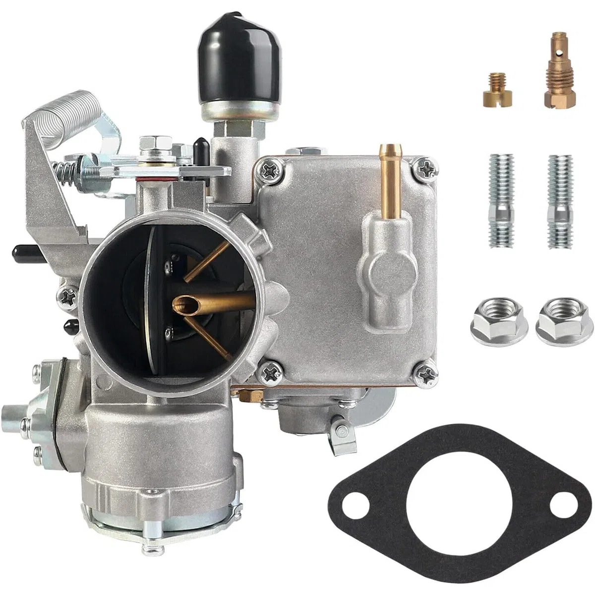 34 PICT-3 EMPI 12V Carburador con hardware compatible con VW Kaefer Cabrio Transporter T1 T2 1966 – 1979, repuesto para 113129031K 113129031N
