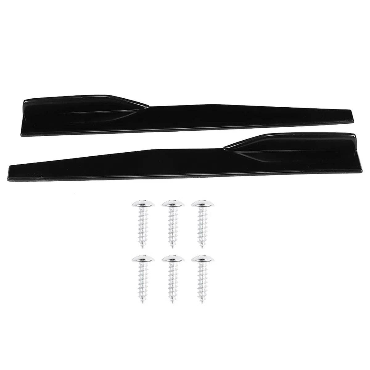 Akozon Faldones Laterales para Coches Kit de Carrocería 29,3 Pulgadas Rocker Splitters Panel Exterior Lado Inferior Extensiones de Línea Inferior ABS Negro Universal
