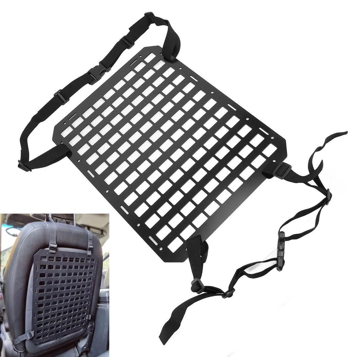 aqxreight Panel MOLLE Rígido Para Vehículo 43x33cm Organizador Trasero Del Asiento Universal Compatible Con Autos Camionetas Y Pickups Diseño Modular Espacioso Y Duradero