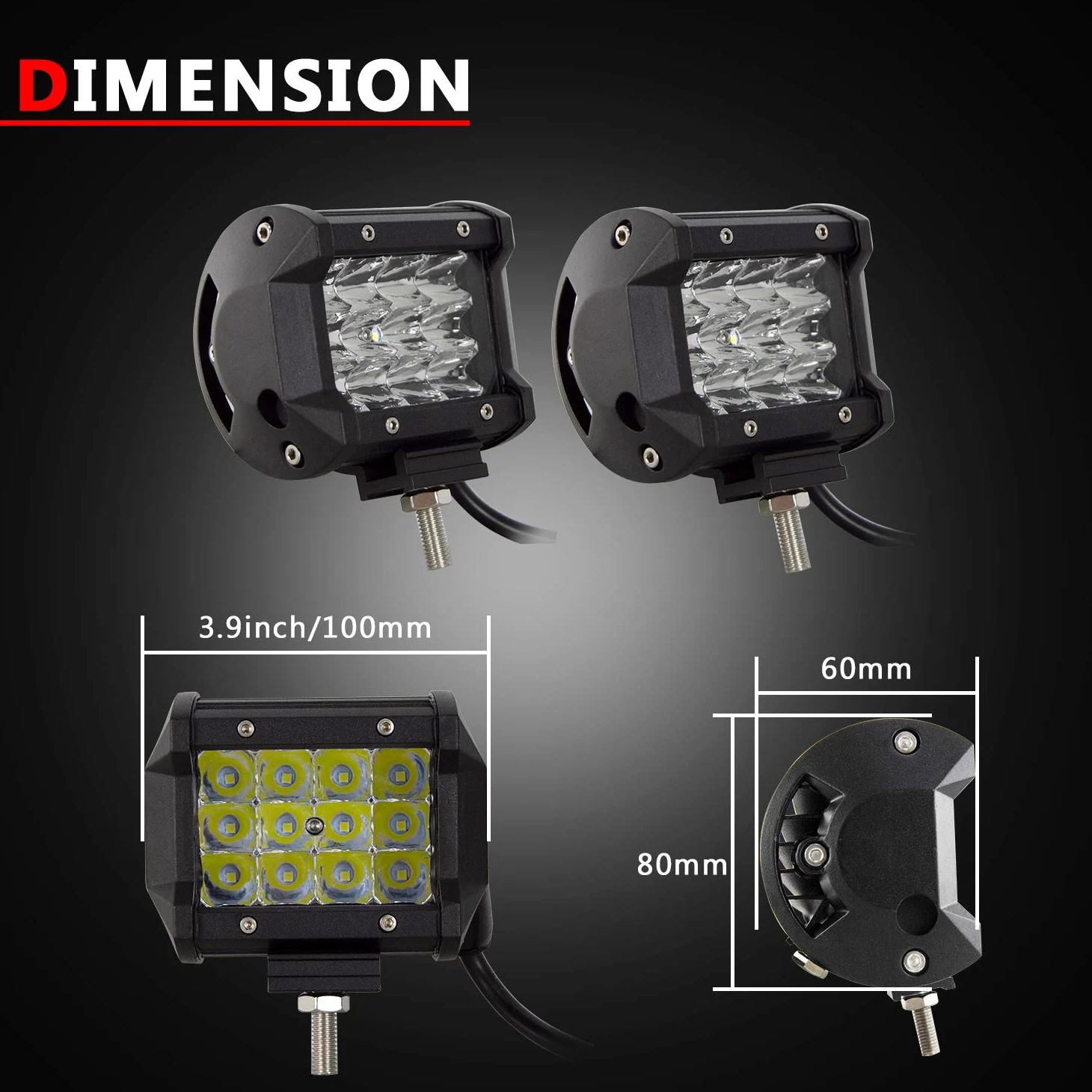 SKYWORLD Curvo Barra LED 52 Pulgadas 675W Barras de Luz de Trabajo triple riga 12V 24V, 2 x 4" 36W Focos LED Tractor faros Trabajo con kit de arnés de cableado Coche camion 4x4 SUV ATV UTV vehículos