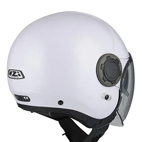 NZI RINGWAY Duo Solid Blanco | Casco de Moto Jet Abierto con Visor Solar - Unisex Hombre y Mujer Homologado ECE