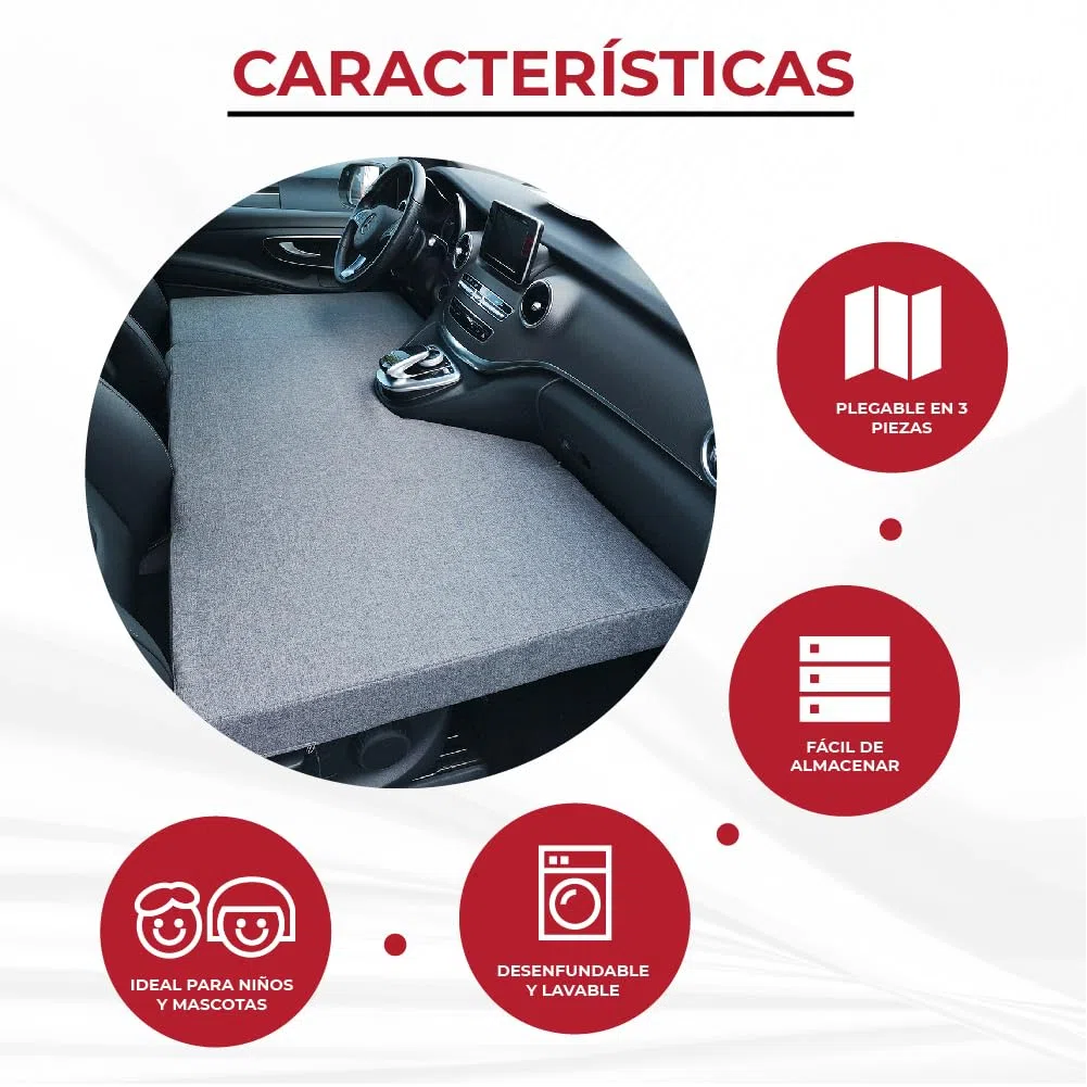 Colchón Plegable Cama Delantera Camper para Mercedes Clase V Color Gris (+2014)