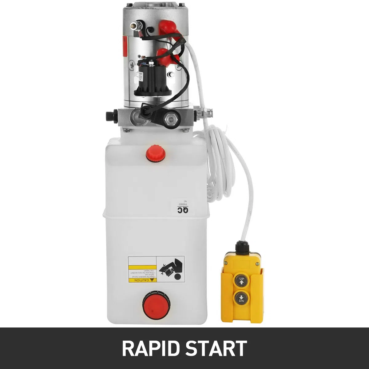 VEVOR Bomba Hidráulica con Simple Efecto 7L para Remolque de Coches Depósito de Plástico Bomba Hidráulica Remolque Tanque 12V