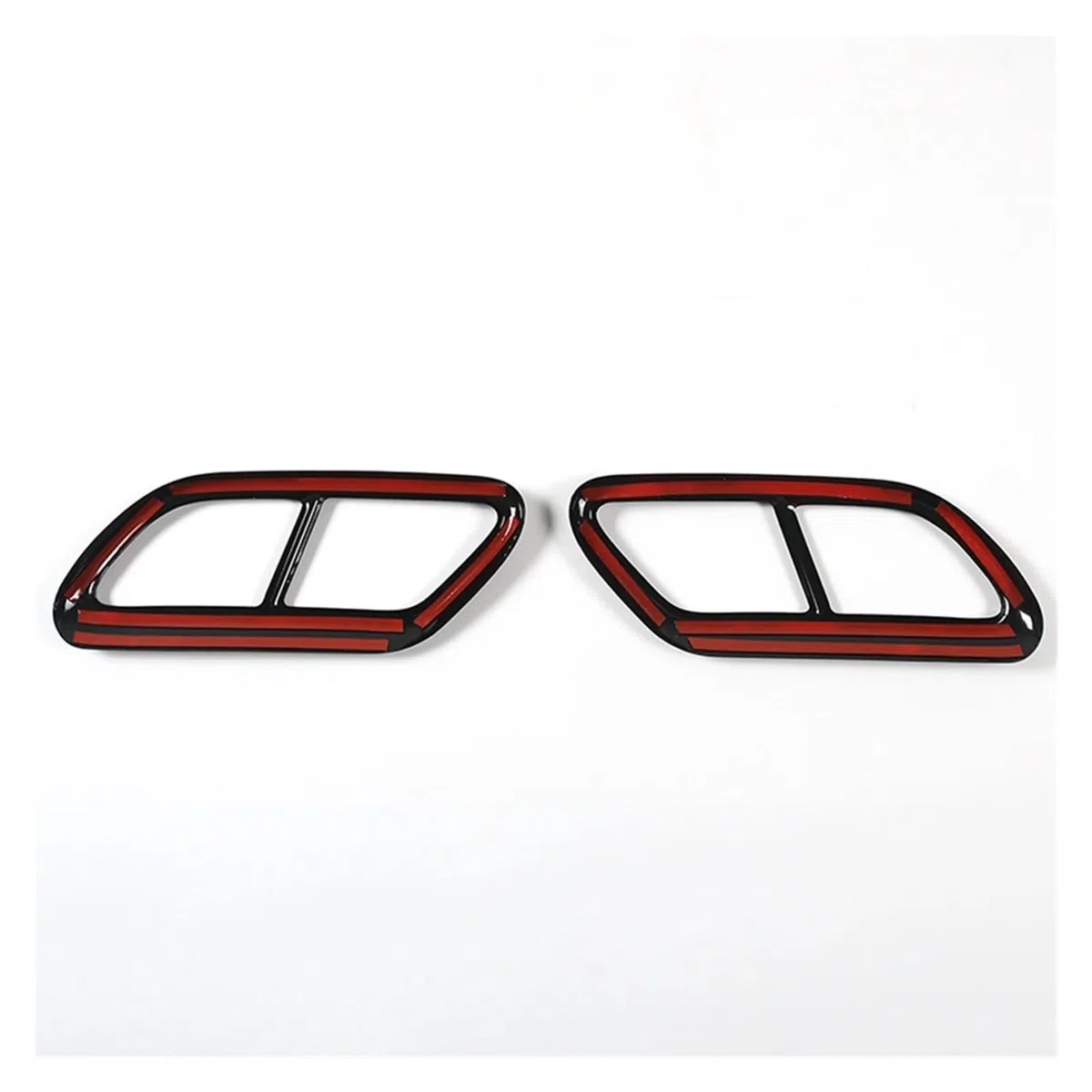NEGRO Cubierta embellecedora silenciador trasero, Compatible for Volvo, S60 2020 S90 V90 2016-2019 moldura de la cubierta del escape del vehículo