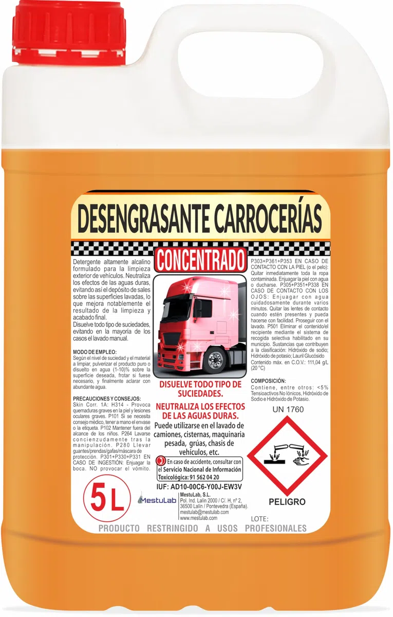 Desengrasante Carrocerías Concentrado - Profesional/Alto Rendimiento - 3 x 5 L