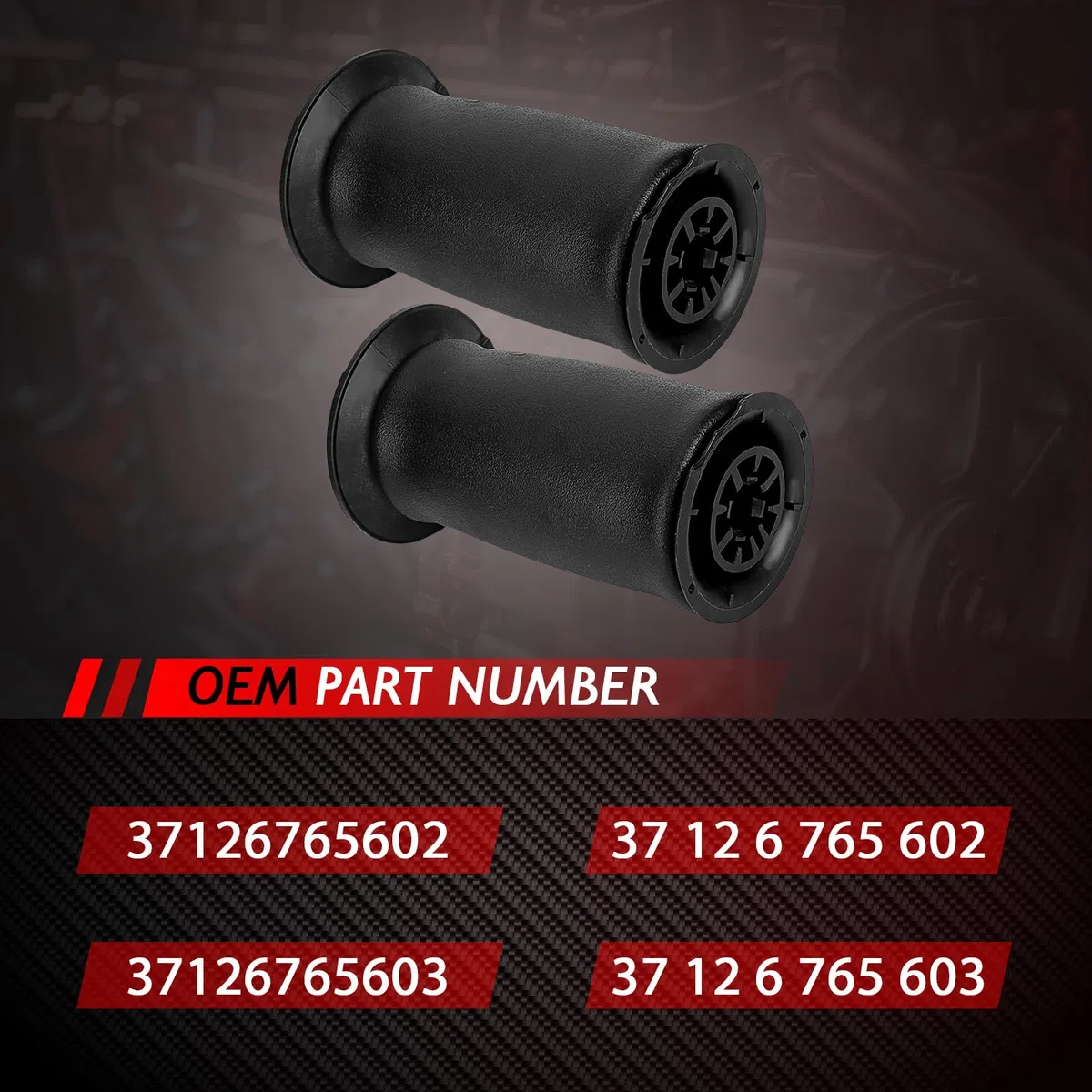 2 resortes de aire traseros izquierdo + derecho de repuesto para 2003-2010 Serie 5 E60 E61 520d 520i 523i 525d 525i 525xd 525xi 530d 530i 540i 550i M5 coche Parte # 37126765602 37126765603