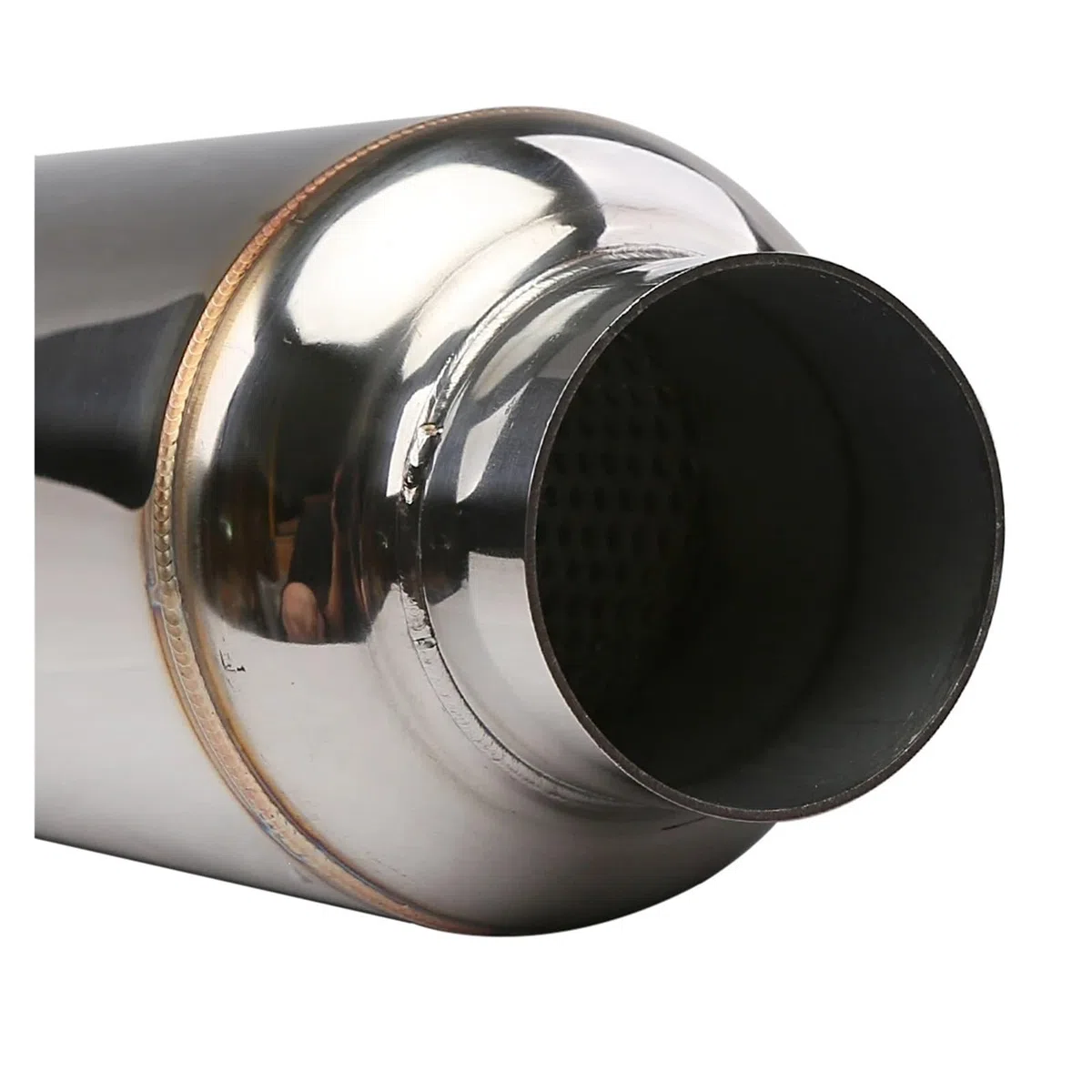 Tubo de escape Tubo Silenciador De Escape Entrada Universal 2,5 "/3" Resonador Acero Inoxidable Rendimiento Sonido Profundo 12" Longitud(2.5 inch Outlet)