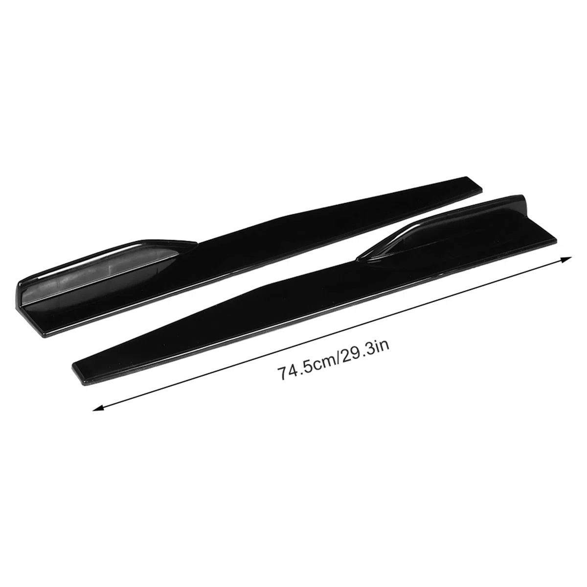 Akozon Faldones Laterales para Coches Kit de Carrocería 29,3 Pulgadas Rocker Splitters Panel Exterior Lado Inferior Extensiones de Línea Inferior ABS Negro Universal