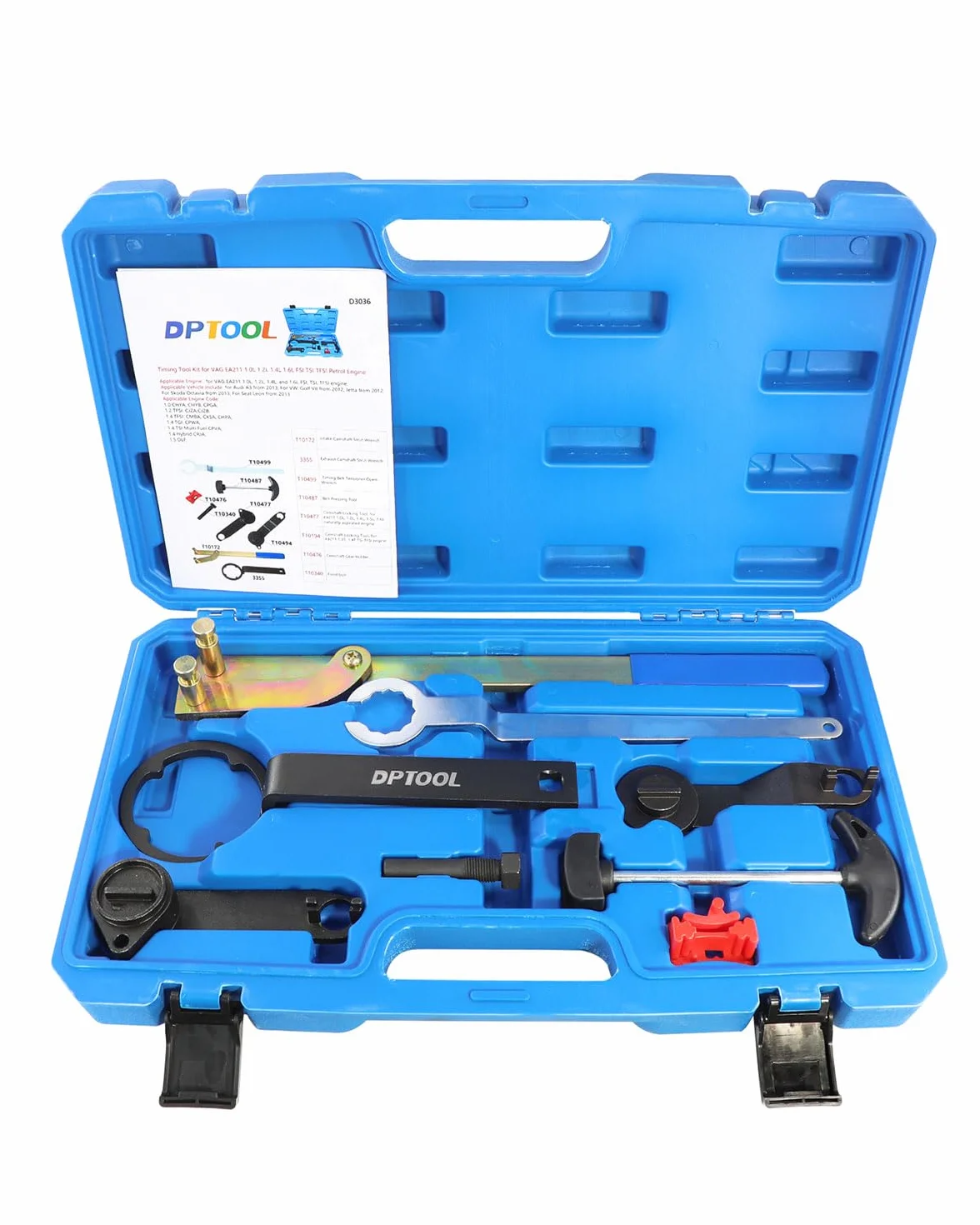 DPTOOL Juego de 8 Herramientas de sincronización de árbol de levas y cigüeñal de Repuesto para Motor VAG EA211 1.0L 1.2L 1.4L 1.6L FSI TSI TFSI Motor de Gasolina Compatible con VW Audi A3/Golf