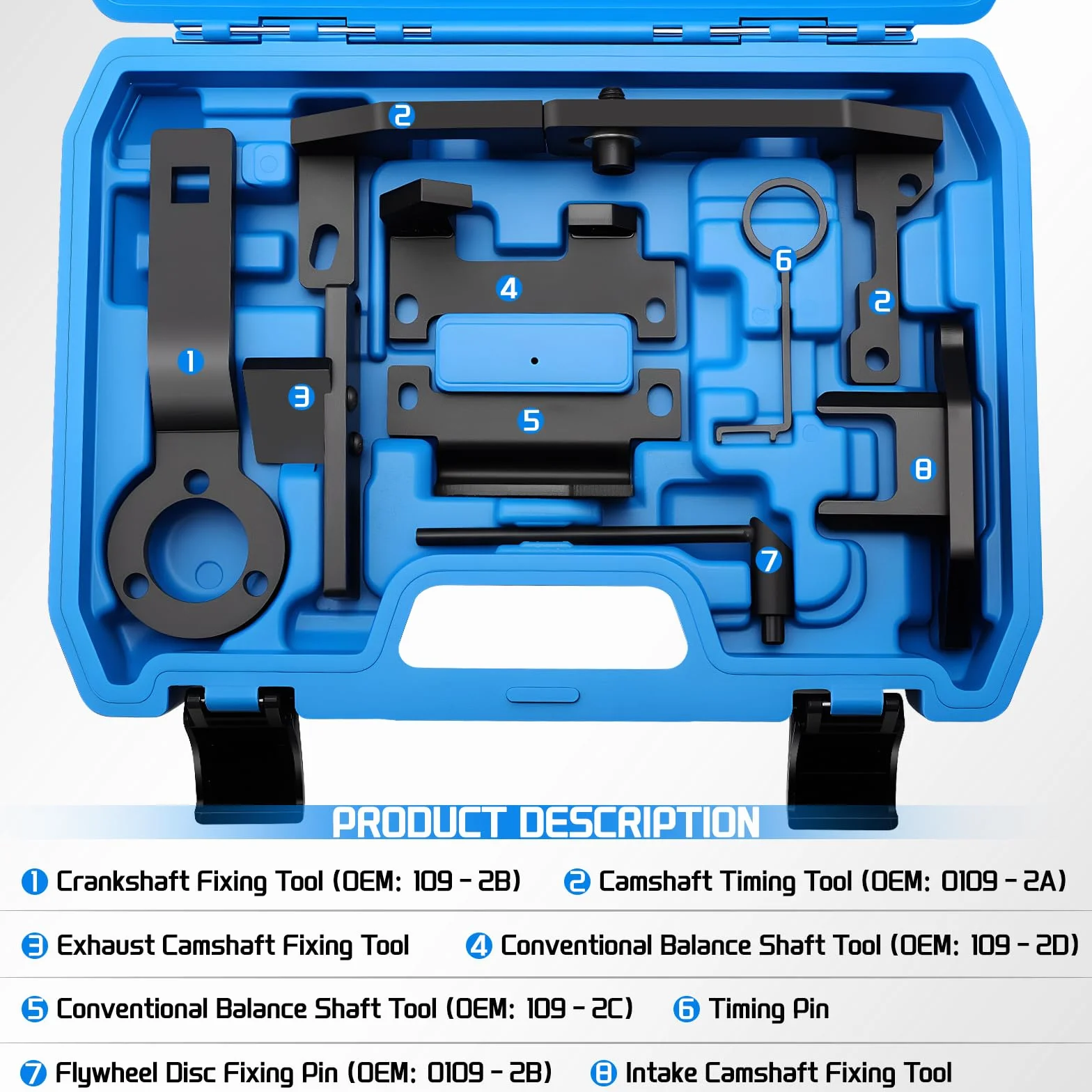 KAOLALI Kit de Herramientas de Ajuste del Motor, alineación del árbol de levas del Motor Herramienta de sincronización con Apto para Citroën Peugeot PSA Toyota 1.0 1.2 VTI/VVT/GDI PureTech EB0(ZMZ)