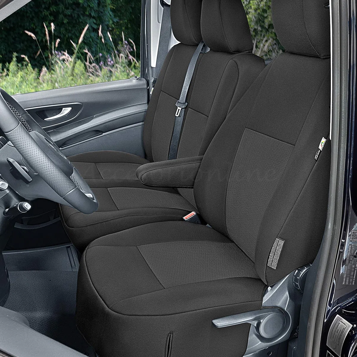 Fundas de Asiento para Vito Desde 2014-100% A Medida, máxima Calidad W447 (Vito Desde 2014 (1+2 Copiloto Doble))
