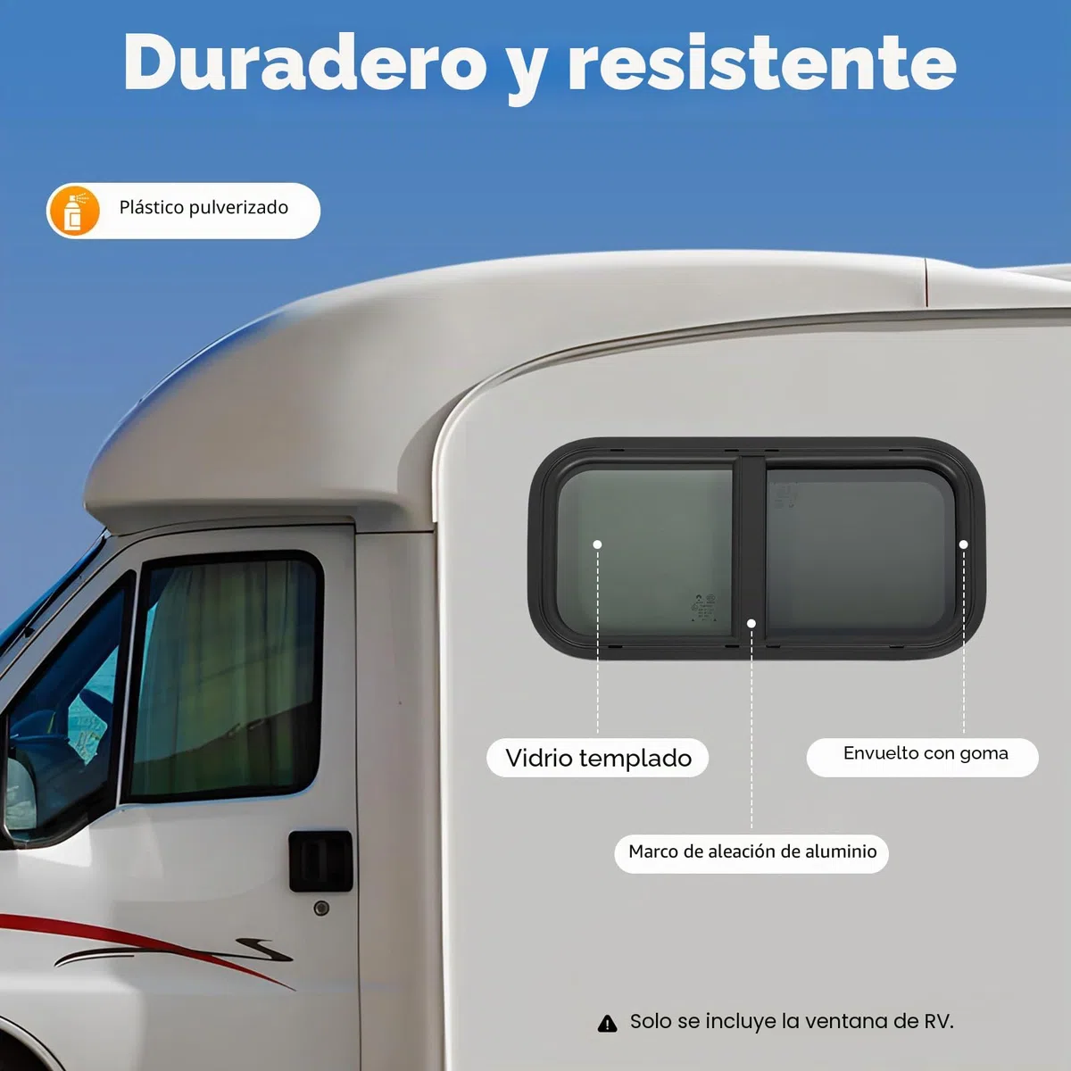 Ventana Corredera De Caravana, Ventana De Camper Con Anillo De Fijación, Para Caravanas, Remolques, Pickups (600 X 300 Mm), Color Negro, Material De Aluminio Y Vidrio Templado