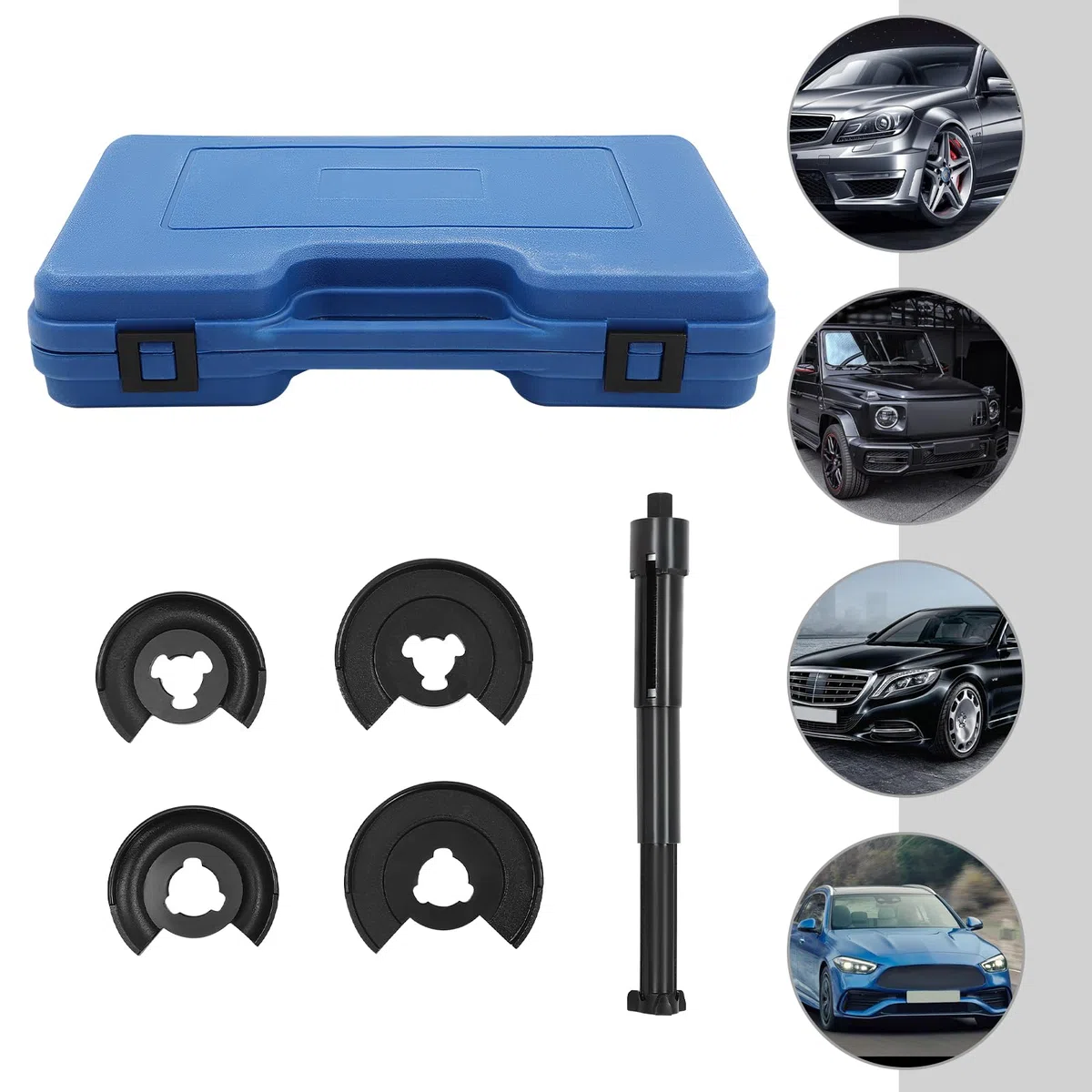 Tensor de resorte para coche, herramienta compatible, acero al carbono, juego de herramientas para Mercedes-Benz W123, W124, W202, W210